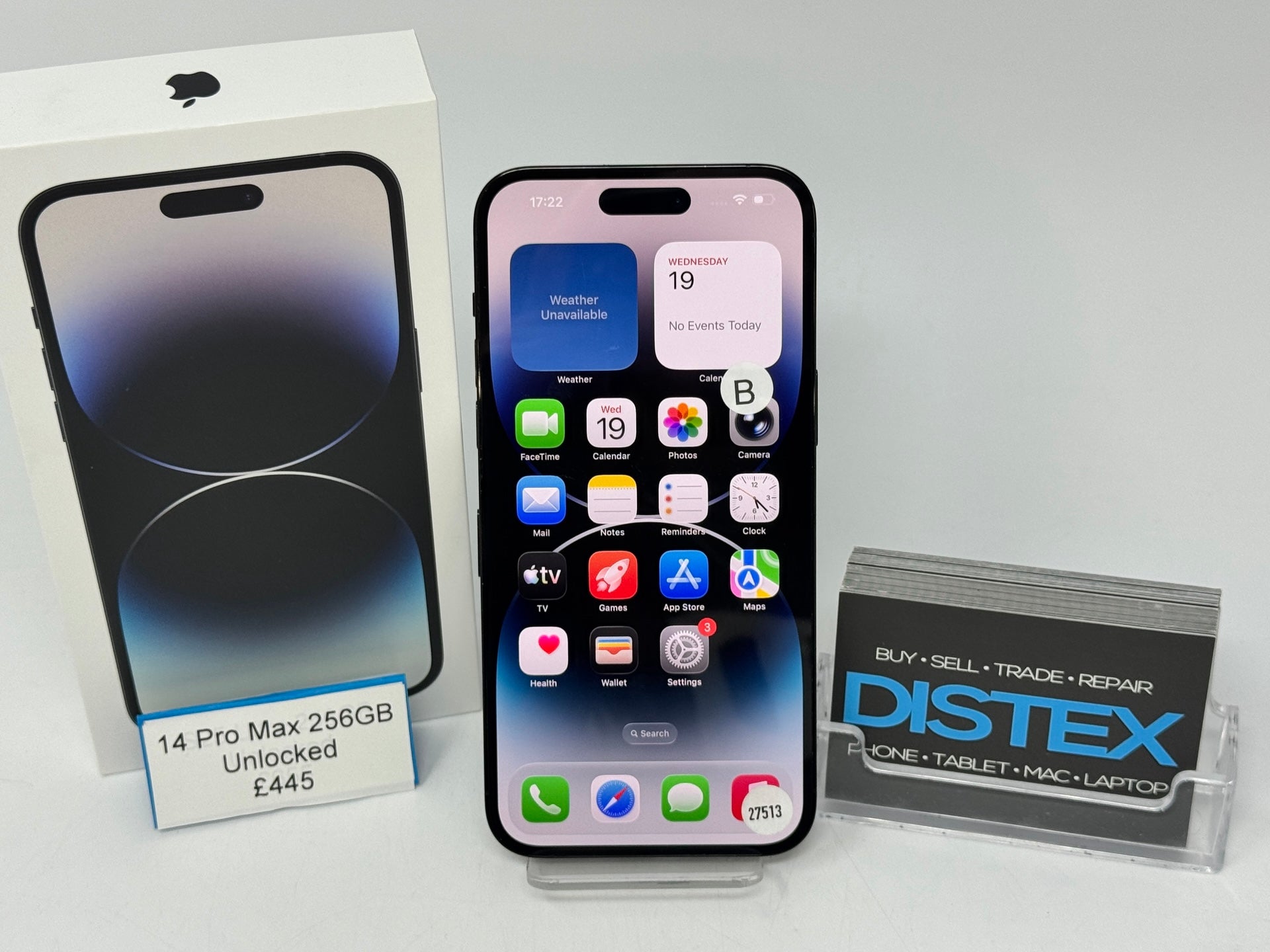 Apple iPhone 14 Pro Max 256GB Unlocked Space Black (B) M27513