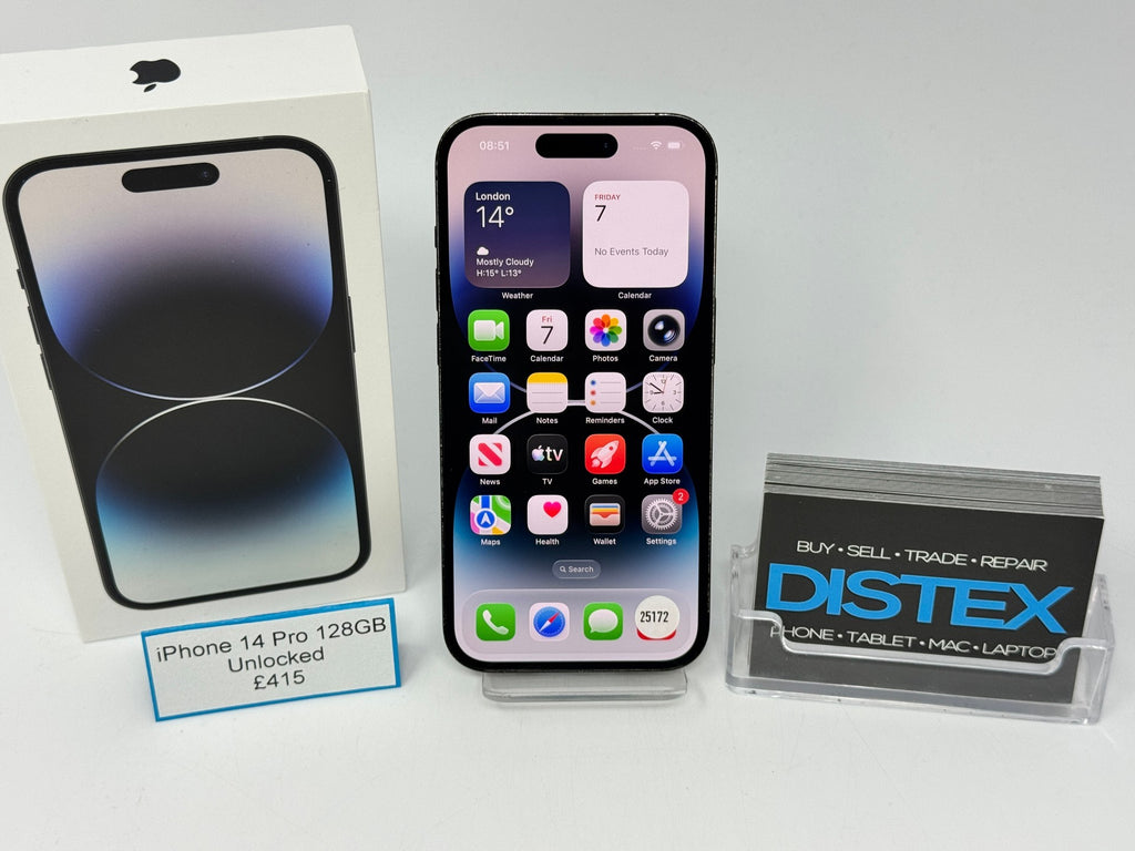 Apple iPhone 14 Pro 128GB Unlocked Space Black (C) M25172