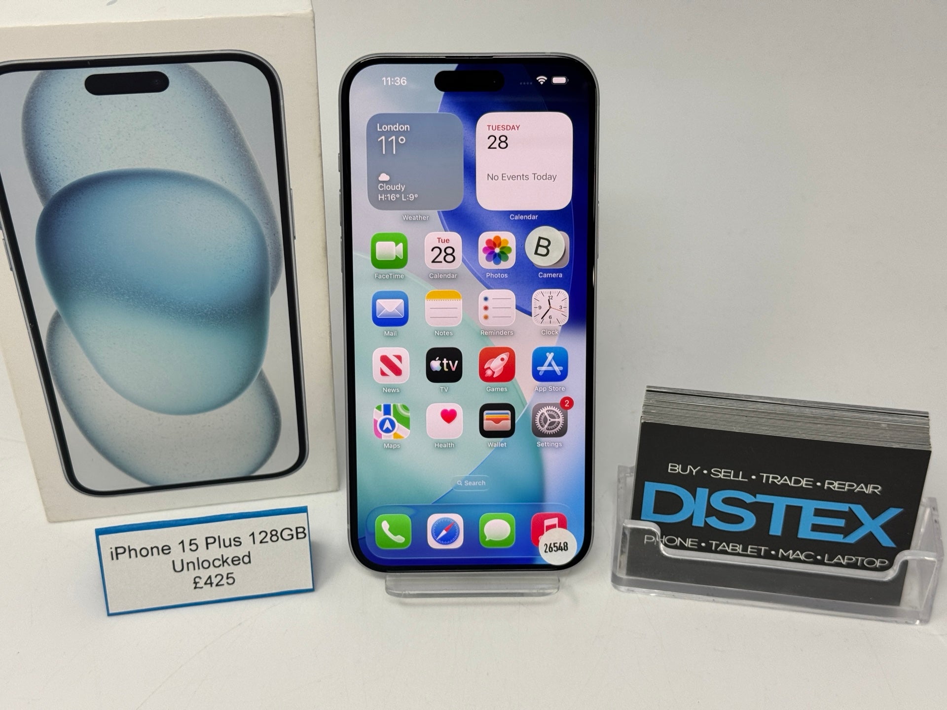 Apple iPhone 15 Plus 128GB Unlocked Blue (B) M26548 – Distex Ltd