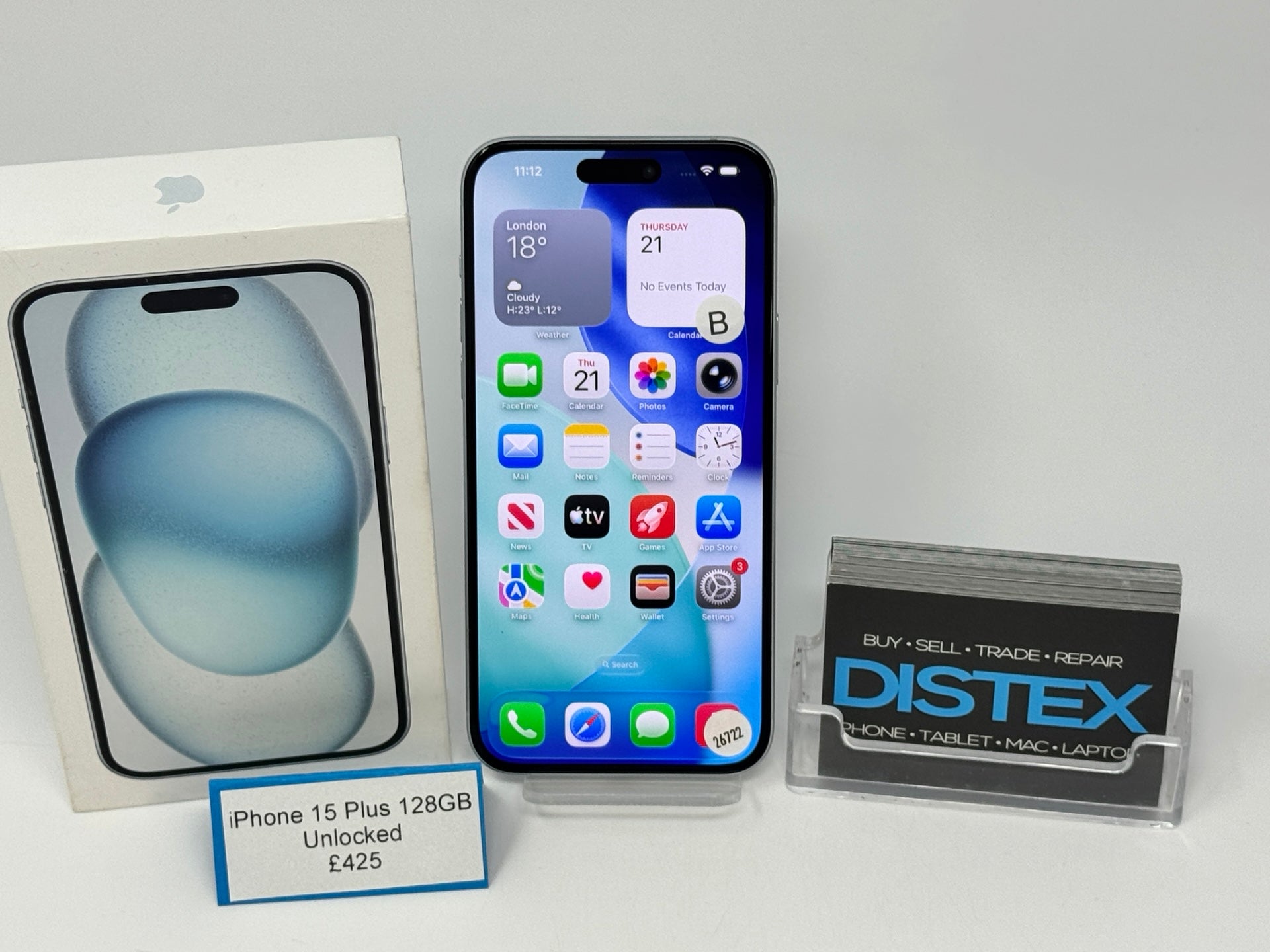 Apple iPhone 15 Plus 128GB Unlocked Blue (B) M26722