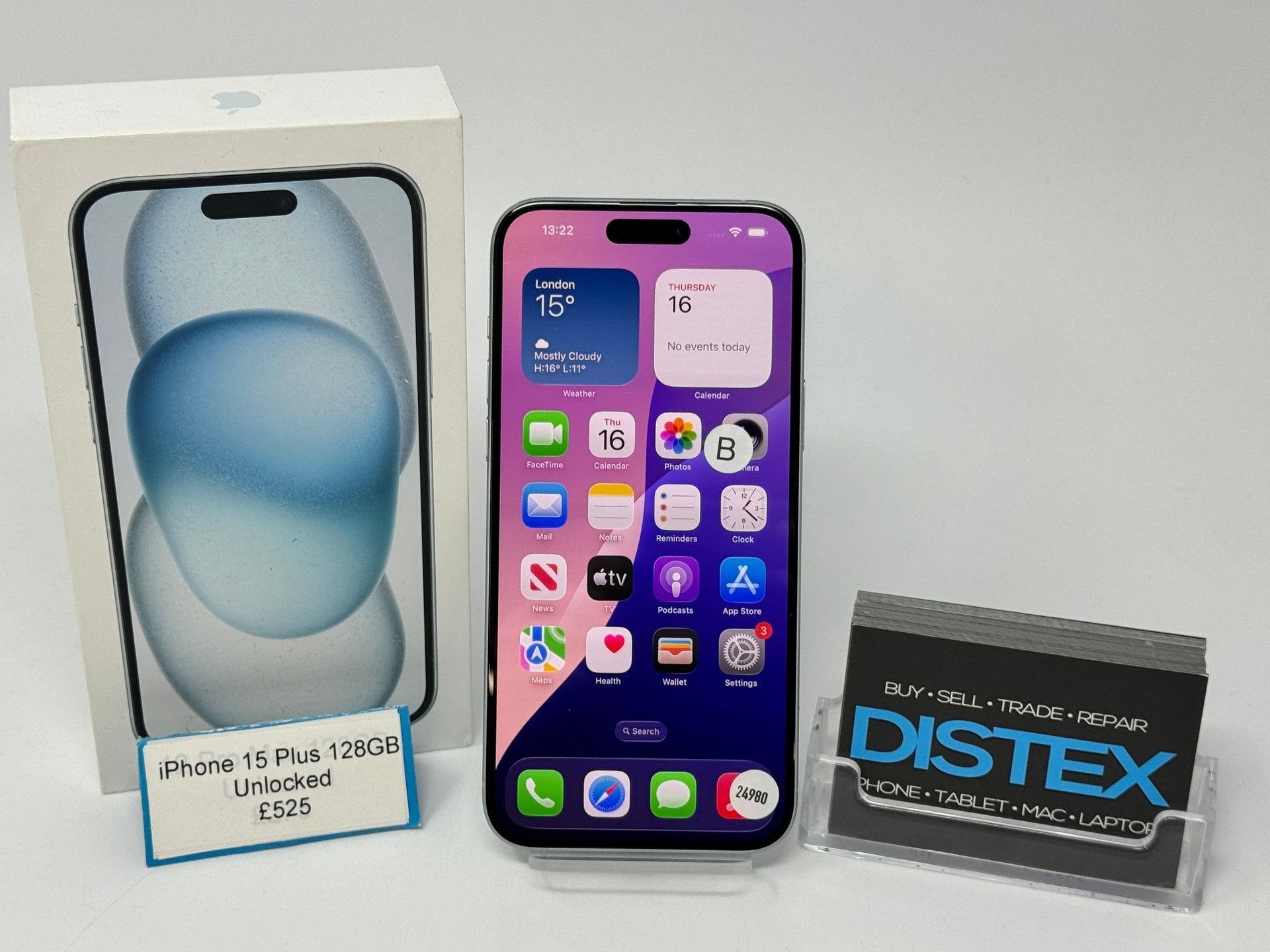 Apple iPhone 15 Plus 128GB Unlocked Blue (B) M24980