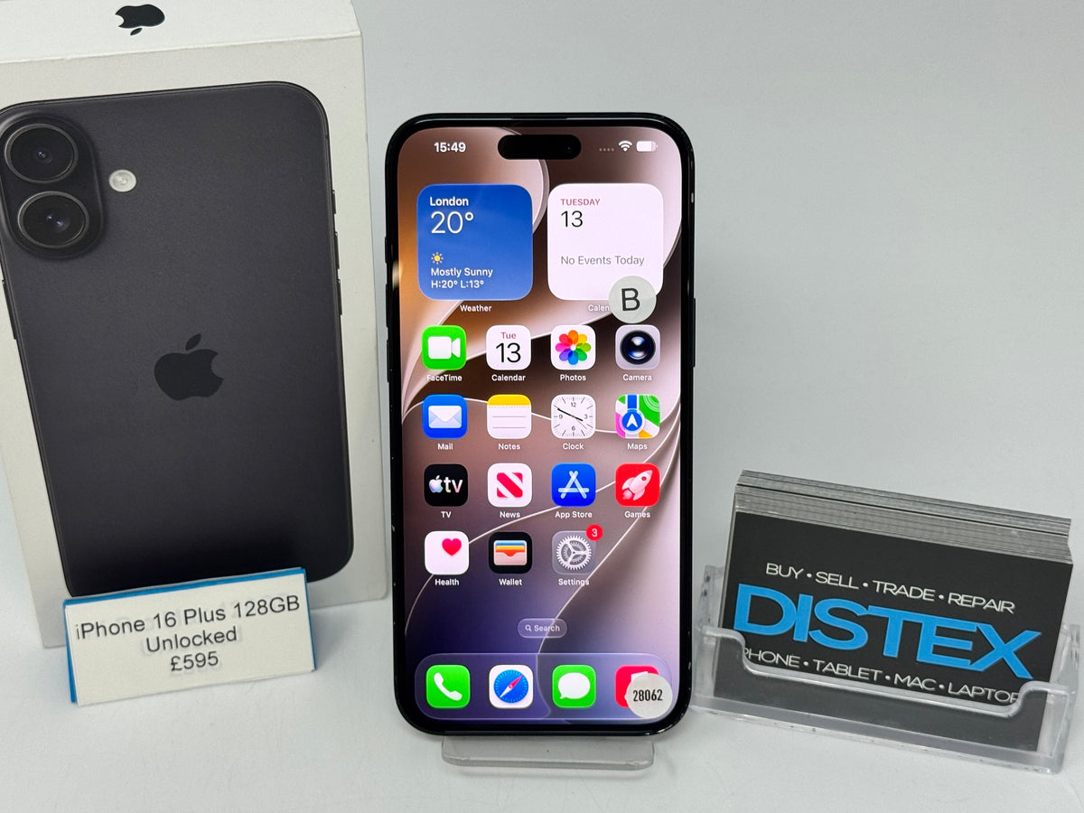 Apple iPhone 16 Plus 128GB Unlocked Black (B) M28062