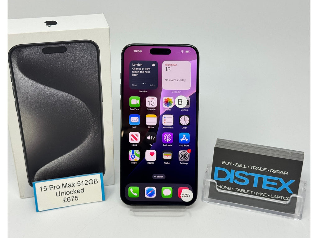 Apple iPhone 15 Pro Max 512GB Unlocked Black Titanium (B) M25225