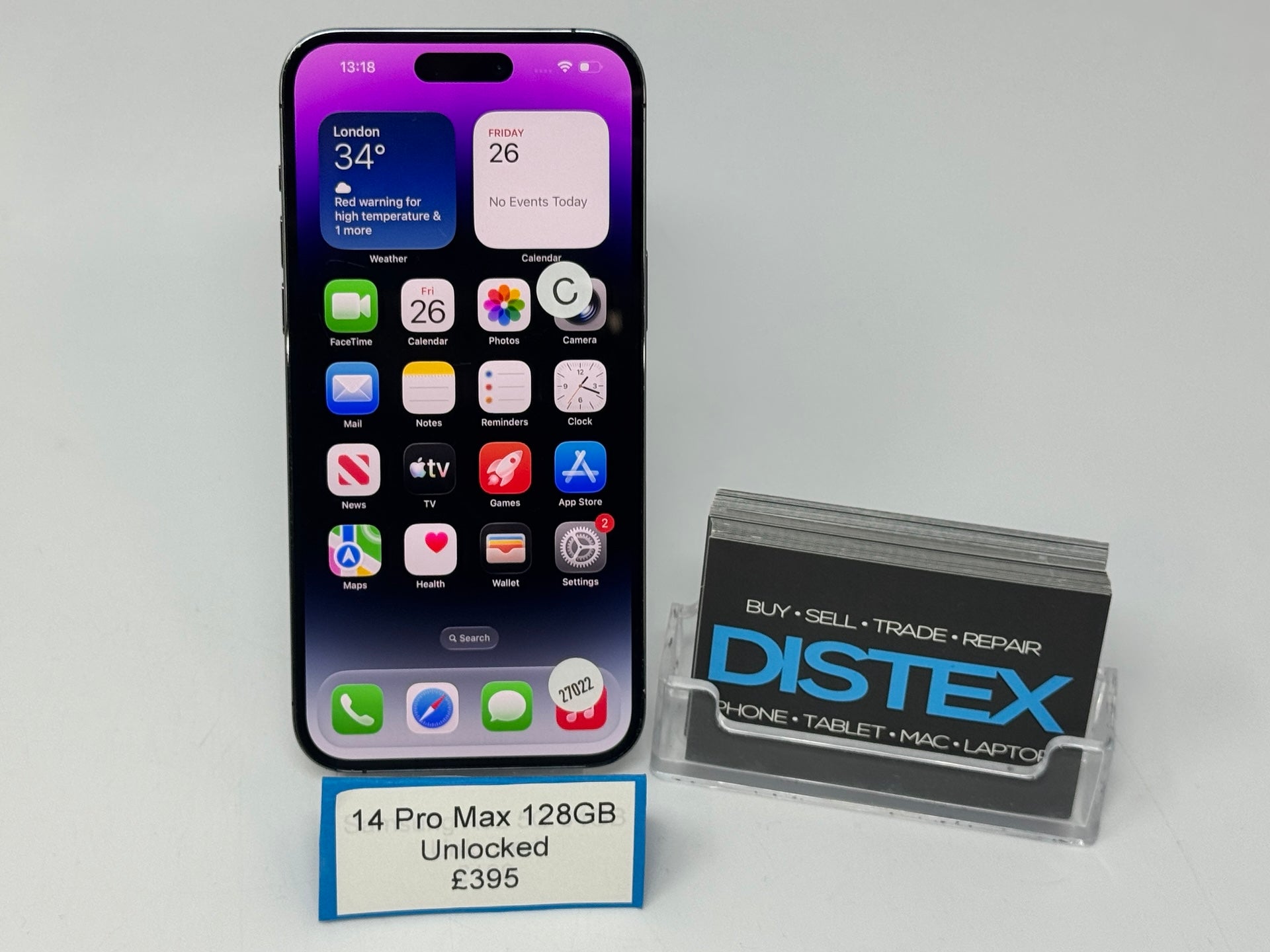 Apple iPhone 14 Pro Max 128GB Unlocked Deep Purple (C) M27022