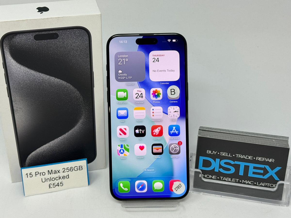 Apple iPhone 15 Pro Max 256GB Unlocked Black Titanium (B) M27857