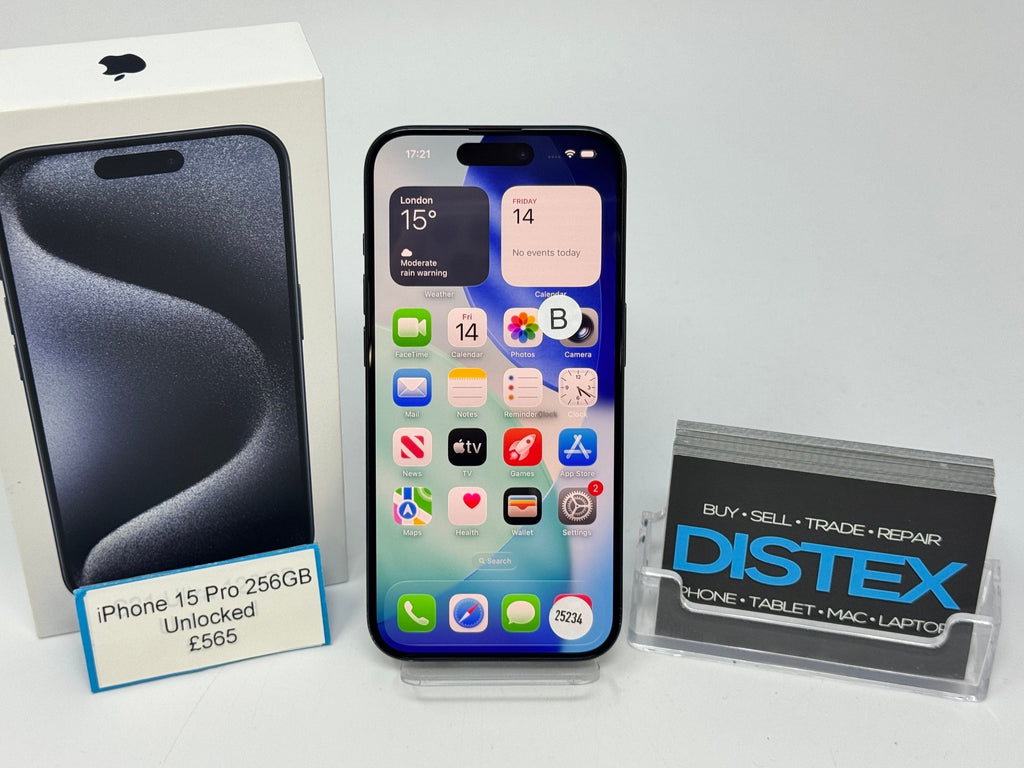 Apple iPhone 15 Pro 256GB Unlocked Blue Titanium (B) M25234