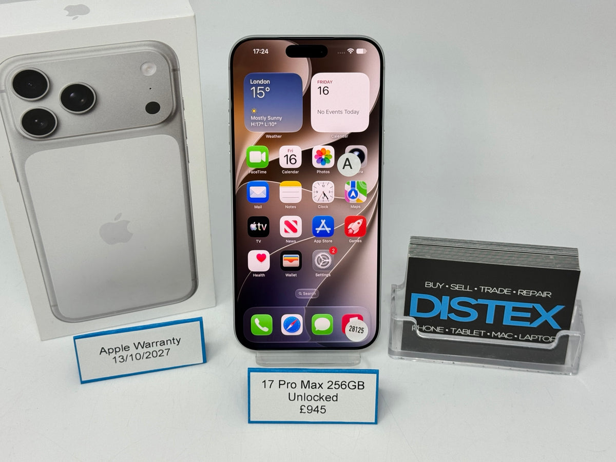 Apple iPhone 17 Pro Max 256GB Unlocked Silver (A) Apple Warranty 13/10/2027 M28125