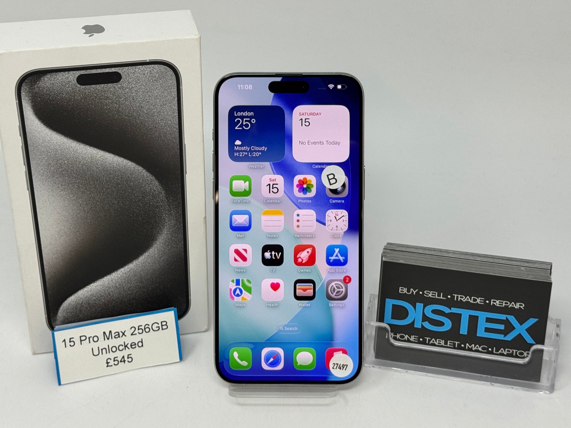 Apple iPhone 15 Pro Max 256GB Unlocked Natural Titanium (B) M27497