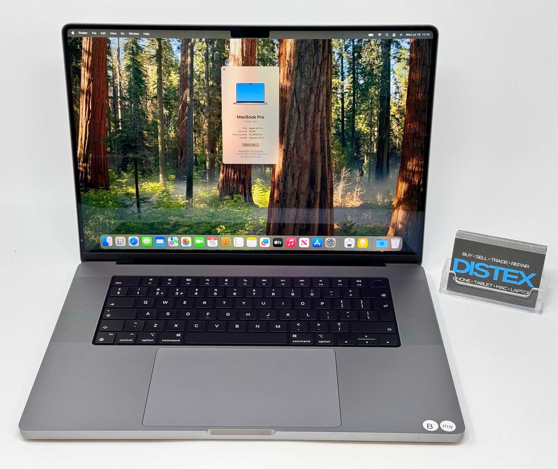 Apple MacBook Pro 16” M1 Pro 16GB RAM 512GB SSD Grey (B) M27172