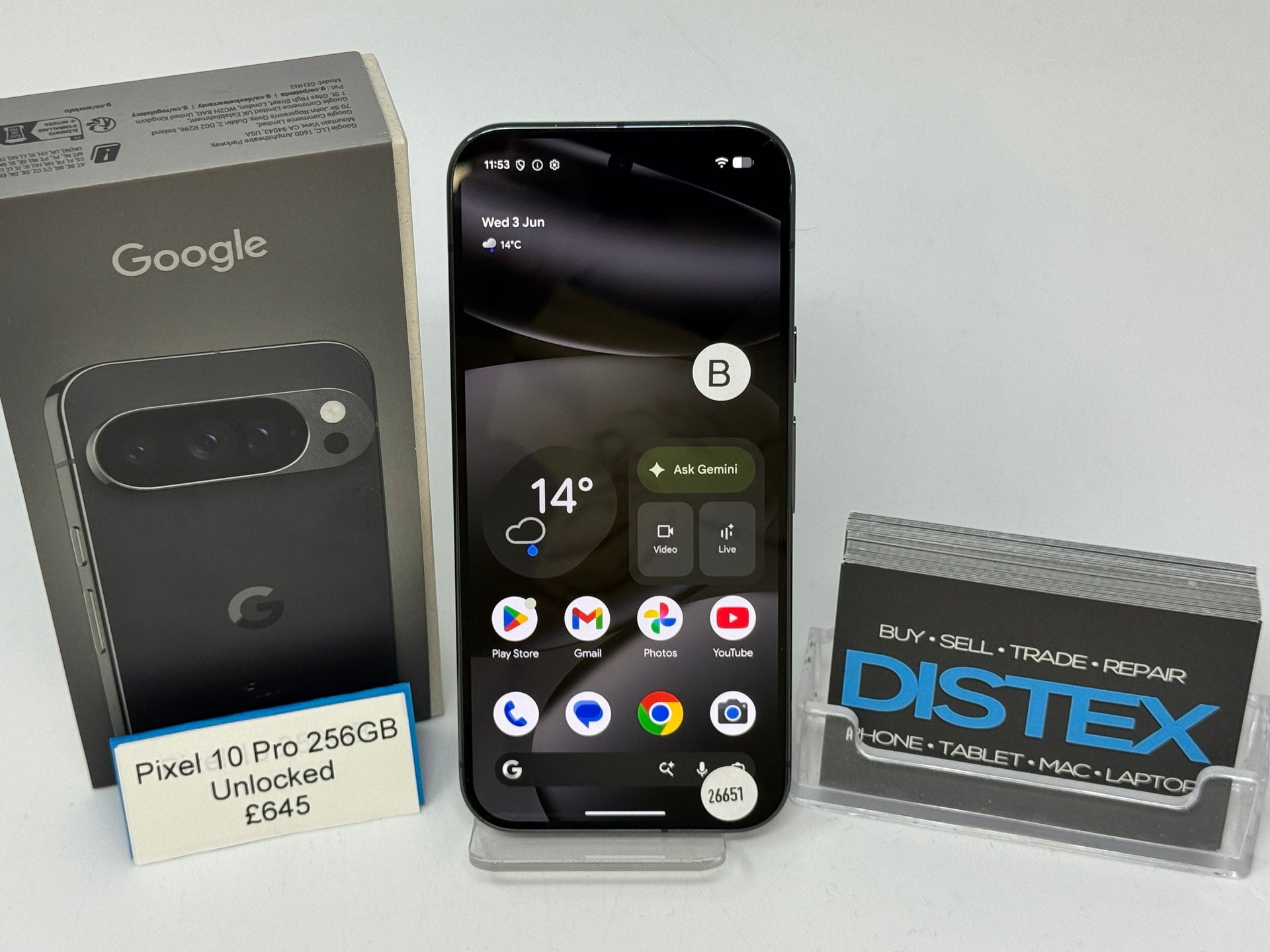 Google Pixel 10 Pro 256GB Unlocked Obsidian (B) M26651