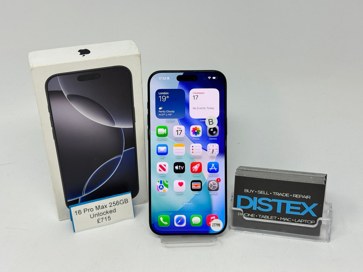Apple iPhone 16 Pro Max 256GB Unlocked Black Titanium (B) M27798