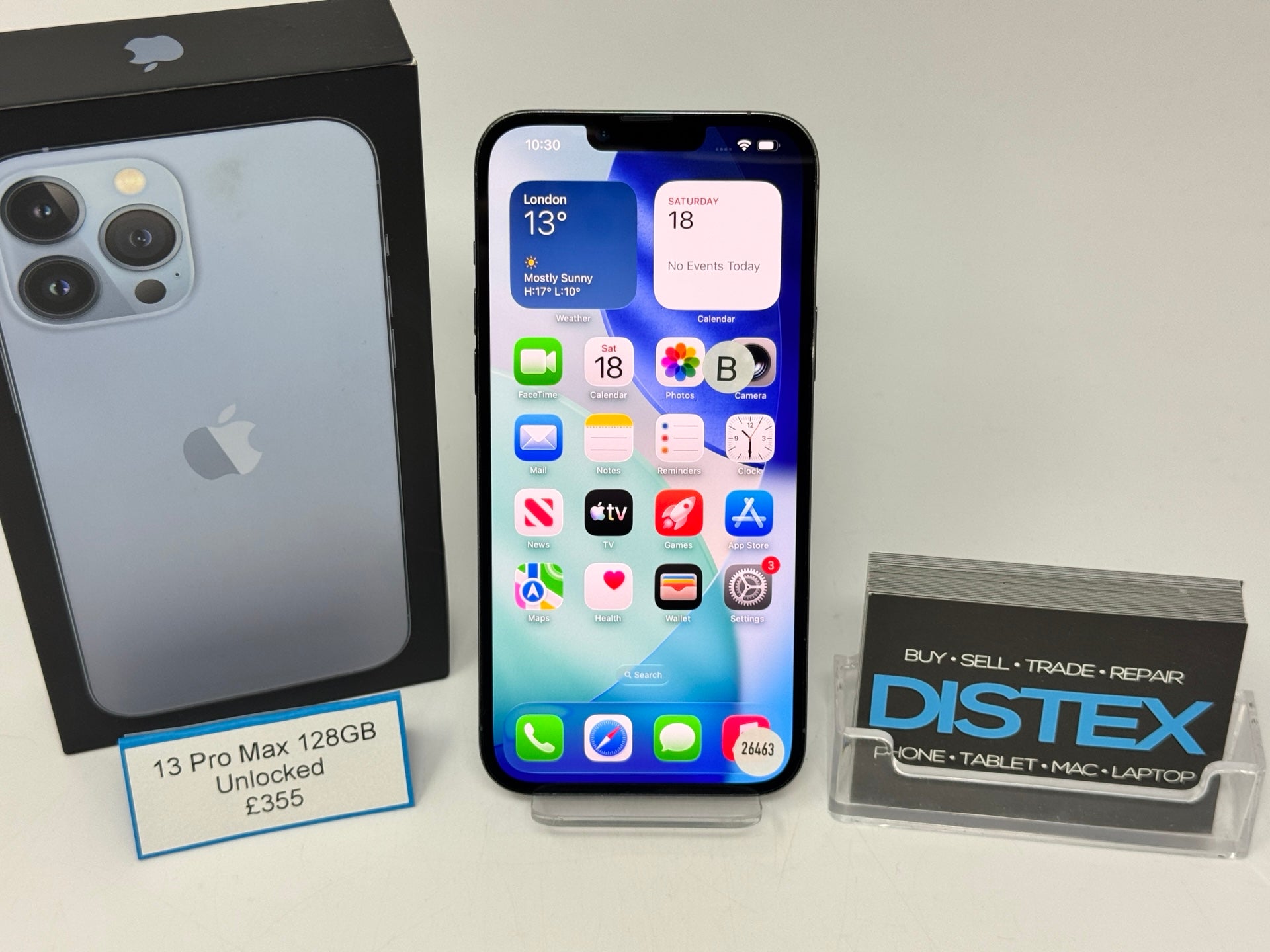 Apple iPhone 13 Pro Max 128GB Unlocked Sierra Blue (B) M26463