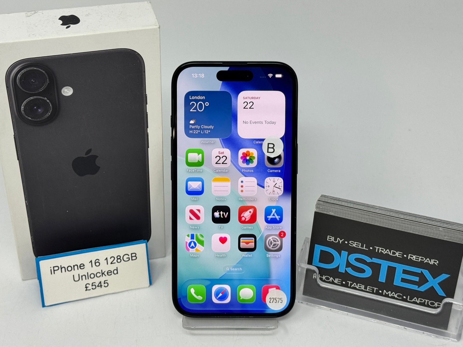 Apple iPhone 16 128GB Unlocked Black (B) M27575
