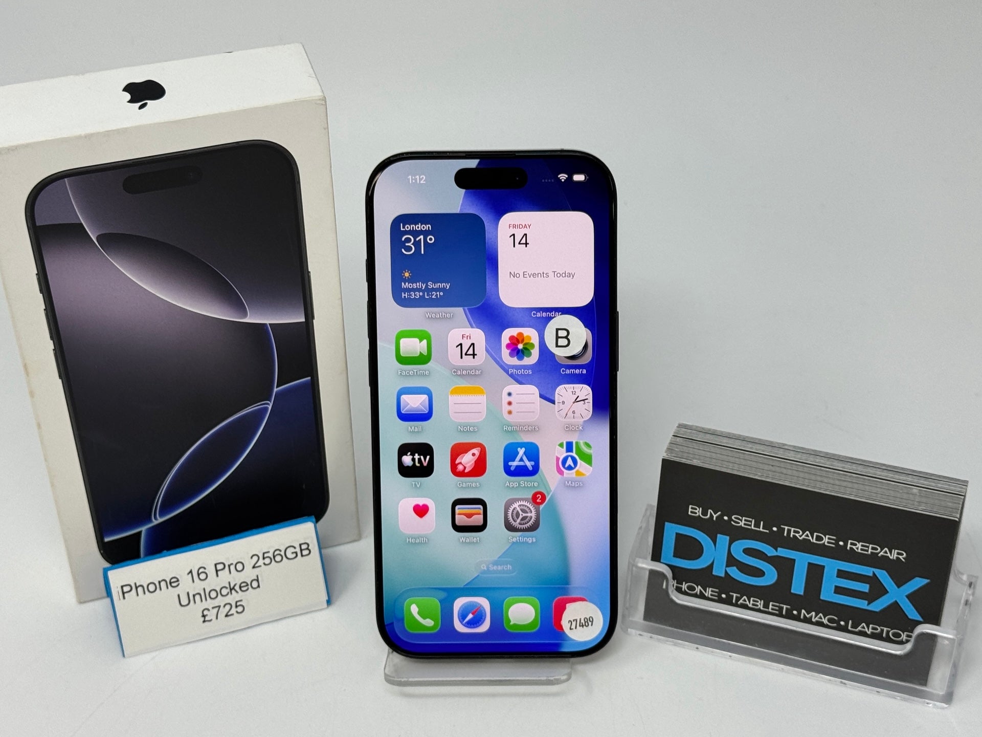 Apple iPhone 16 Pro 256GB Unlocked Black Titanium (B) M27489