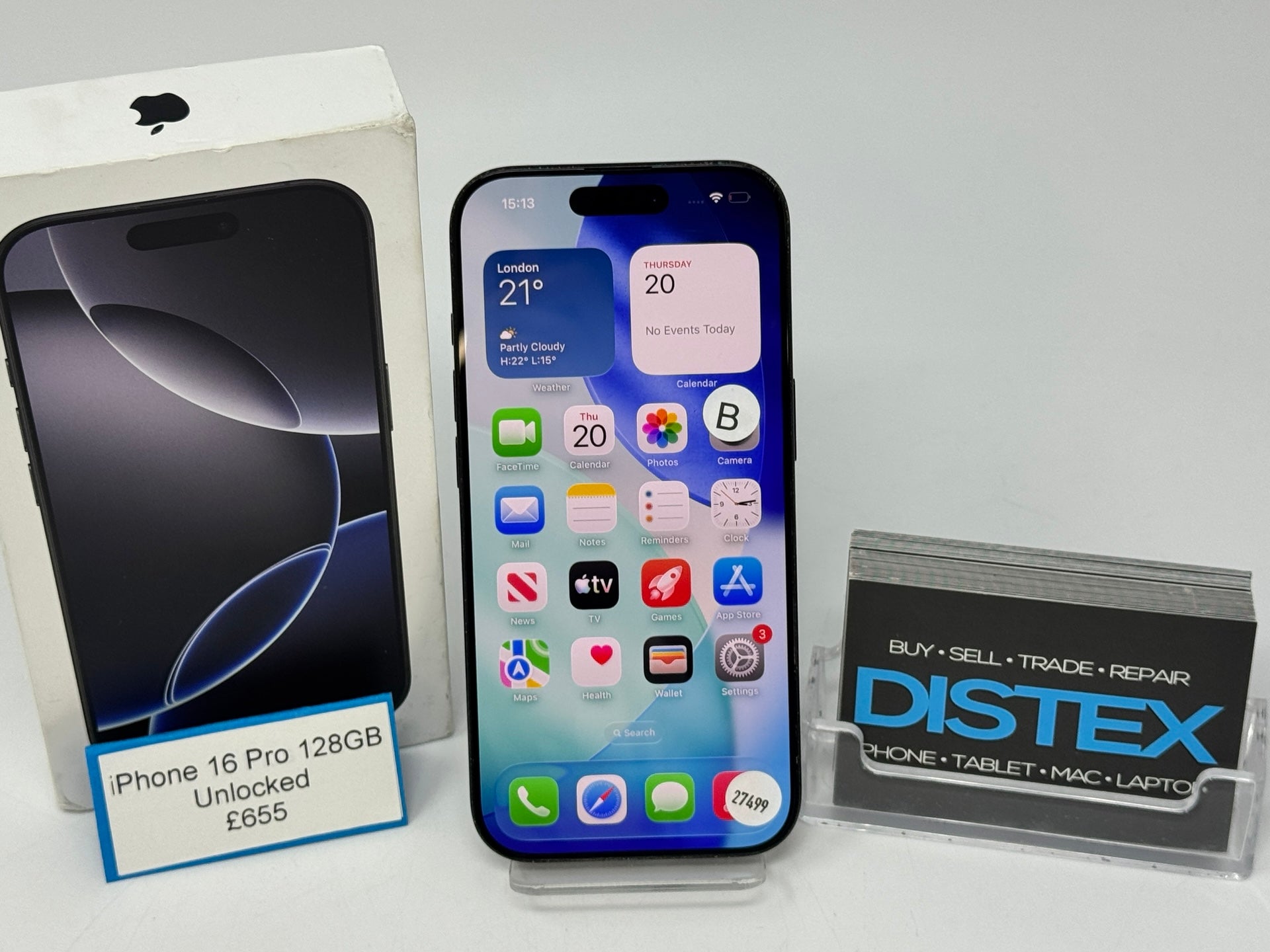 Apple iPhone 16 Pro 128GB Unlocked Black Titanium (B) M27499