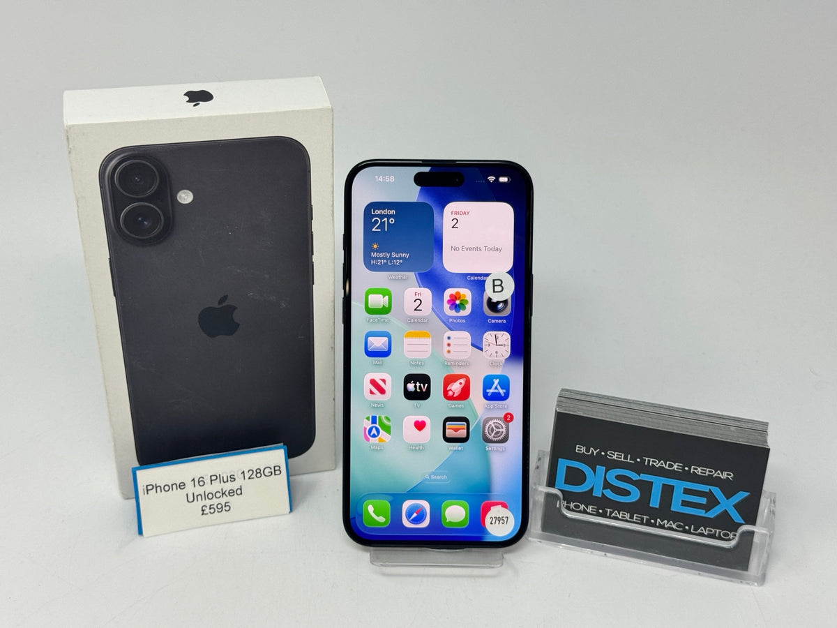 Apple iPhone 16 Plus 128GB Unlocked Black (B) M27957