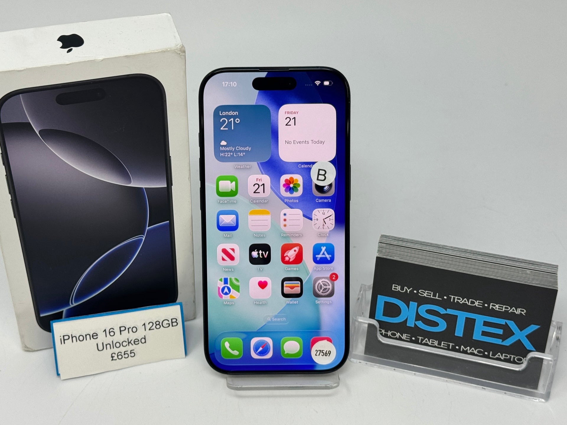 Apple iPhone 16 Pro 128GB Unlocked Black Titanium (B) M27569