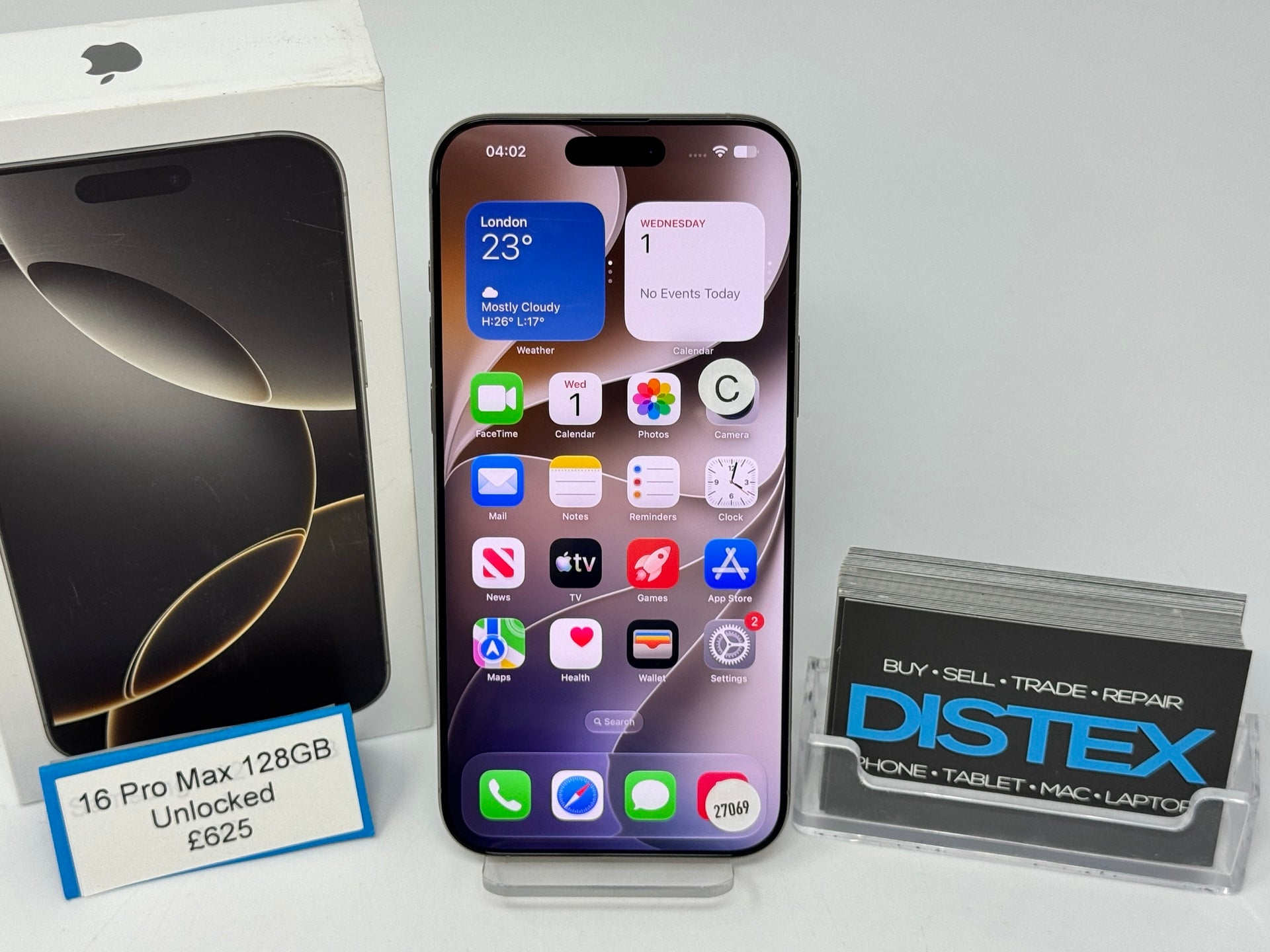 Apple iPhone 16 Pro Max 128GB Unlocked Natural Titanium (C) M27069