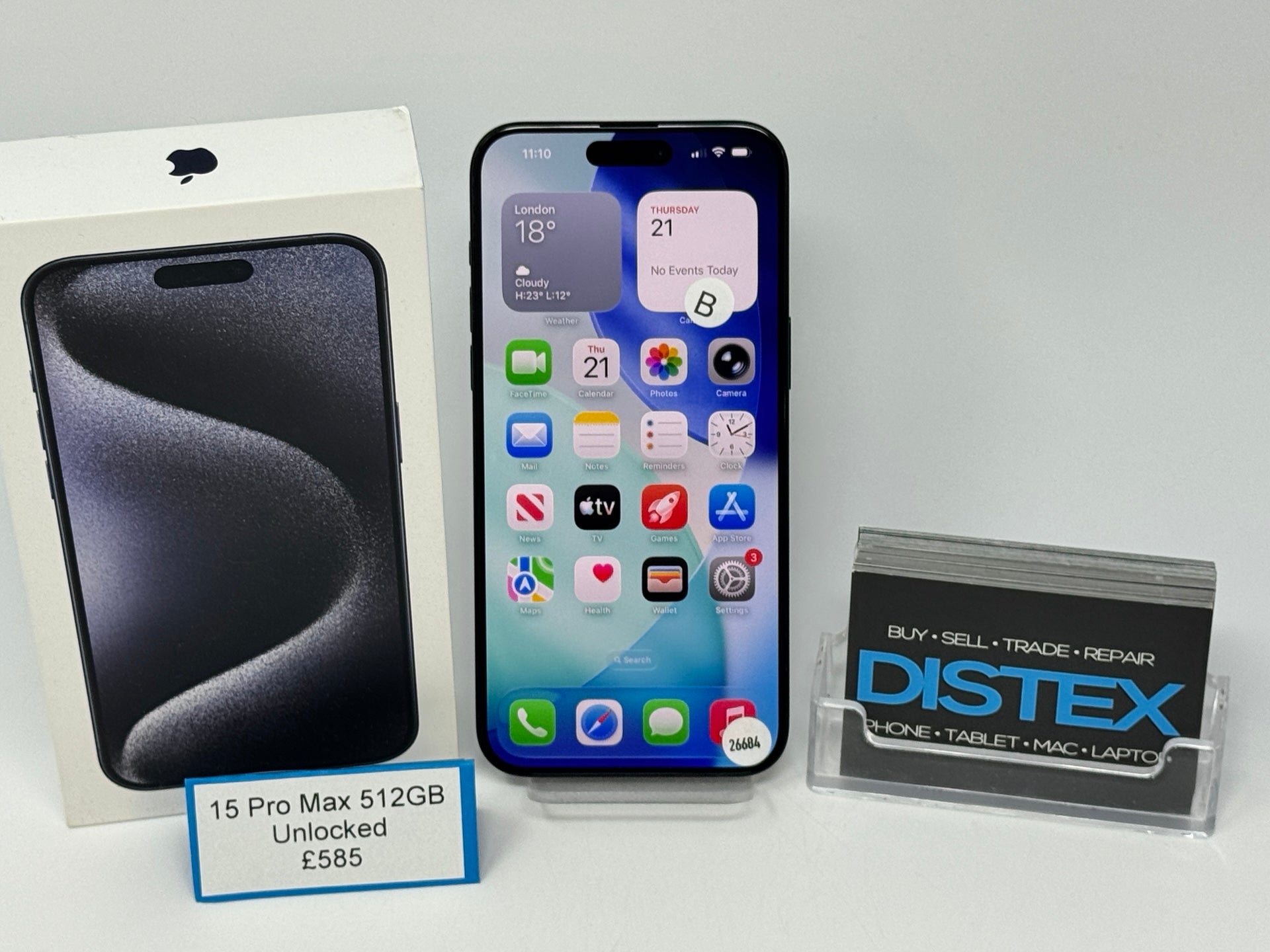 Apple iPhone 15 Pro Max 512GB Unlocked Blue Titanium (B) M26684