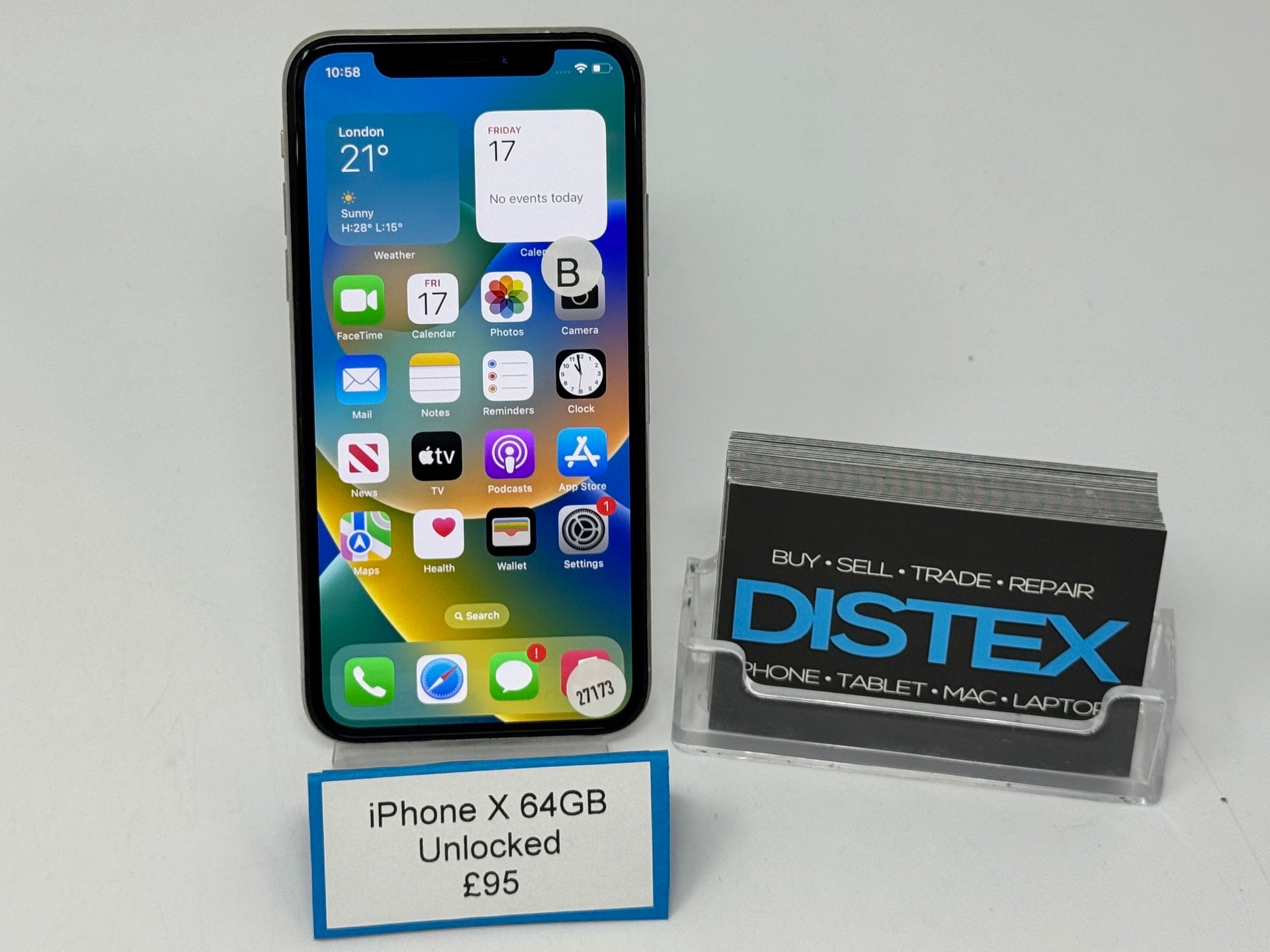 Apple iPhone X 64GB Unlocked Silver (B) M27173