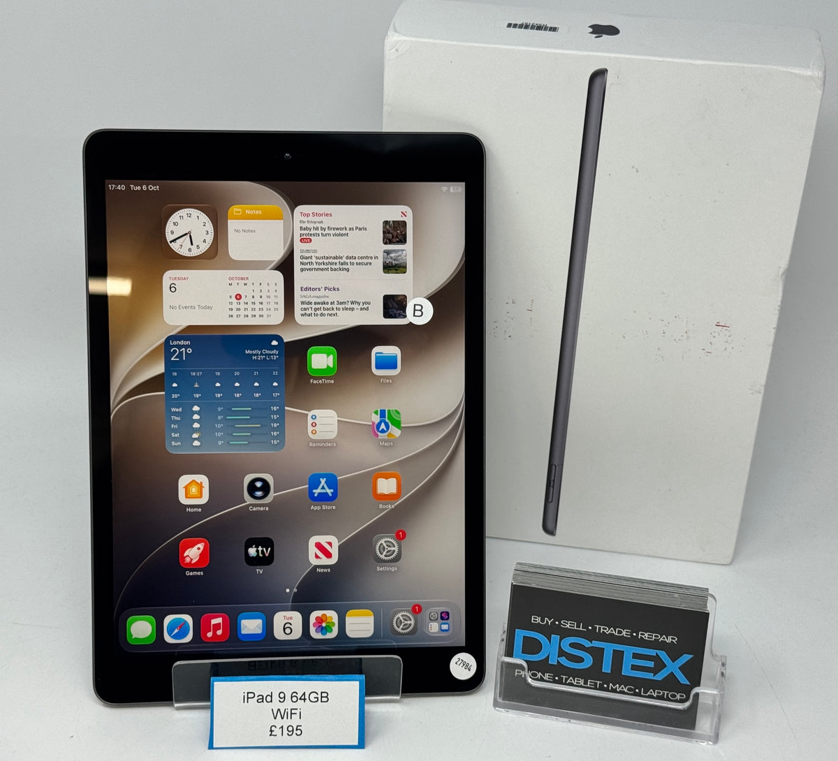 Apple iPad 9th Gen 10.2" 64GB WiFi Space Grey (B) M27984