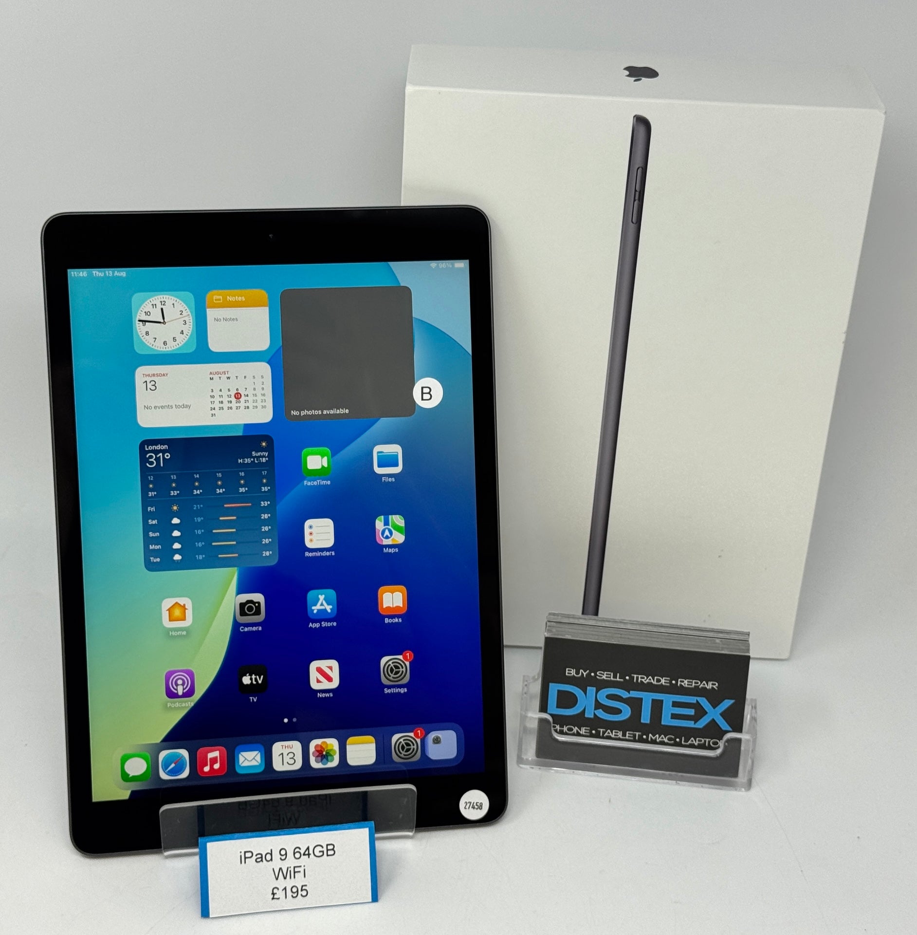 Apple iPad 9 10.2" 64GB WiFi Space Grey (B) M27458