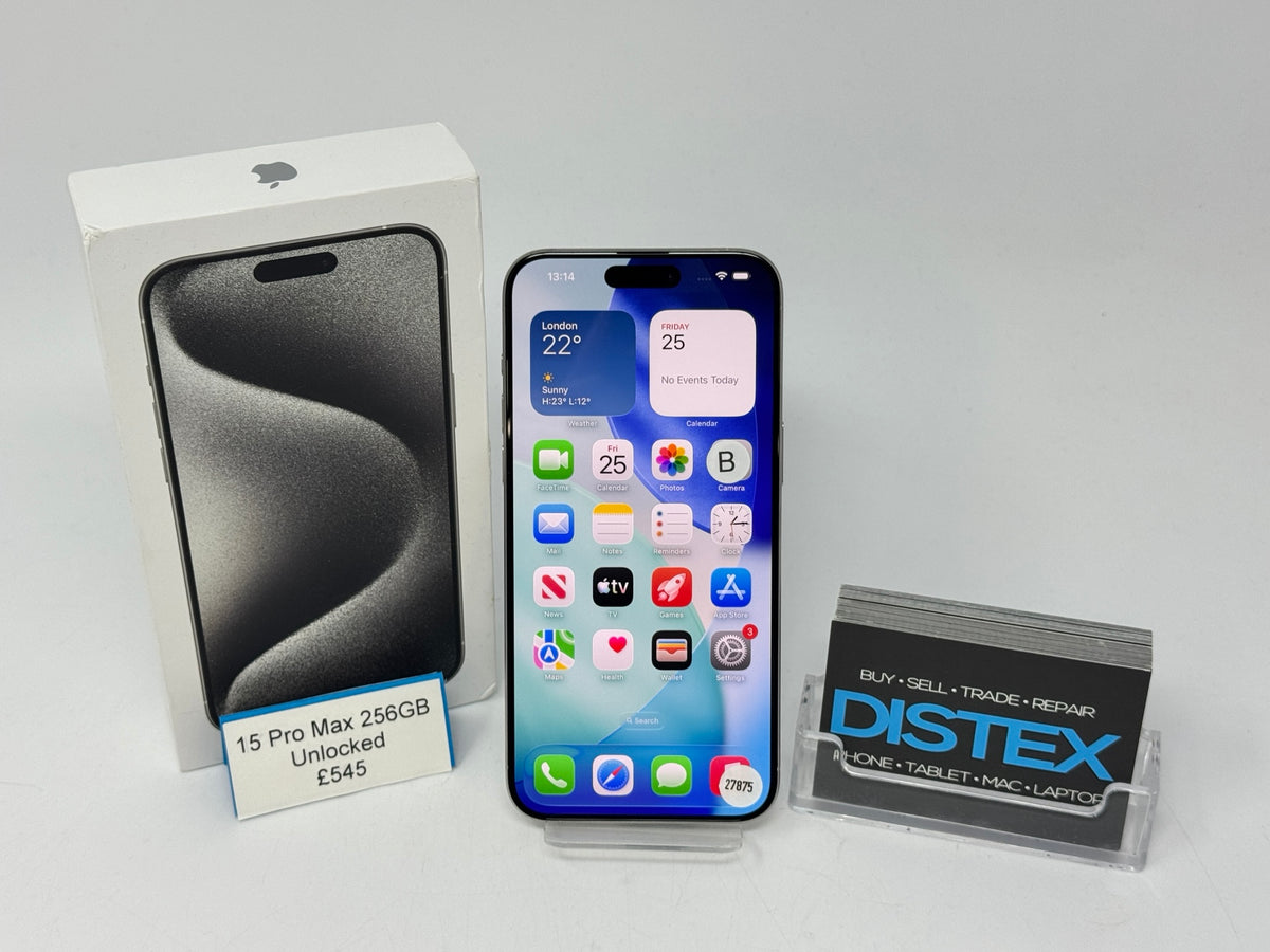 Apple iPhone 15 Pro Max 256GB Unlocked White Titanium (B) M27875