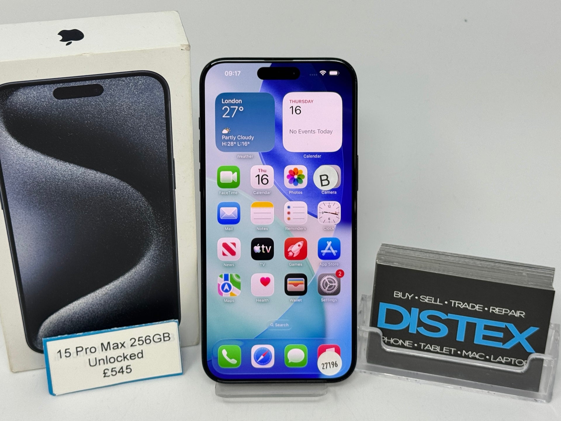 Apple iPhone 15 Pro Max 256GB Unlocked Blue Titanium (B) M27196