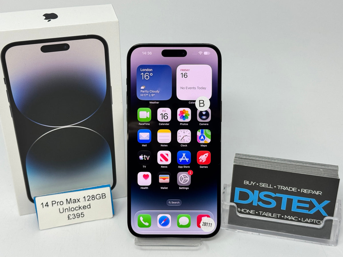 Apple iPhone 14 Pro Max 128GB Unlocked Space Black (B) M28111