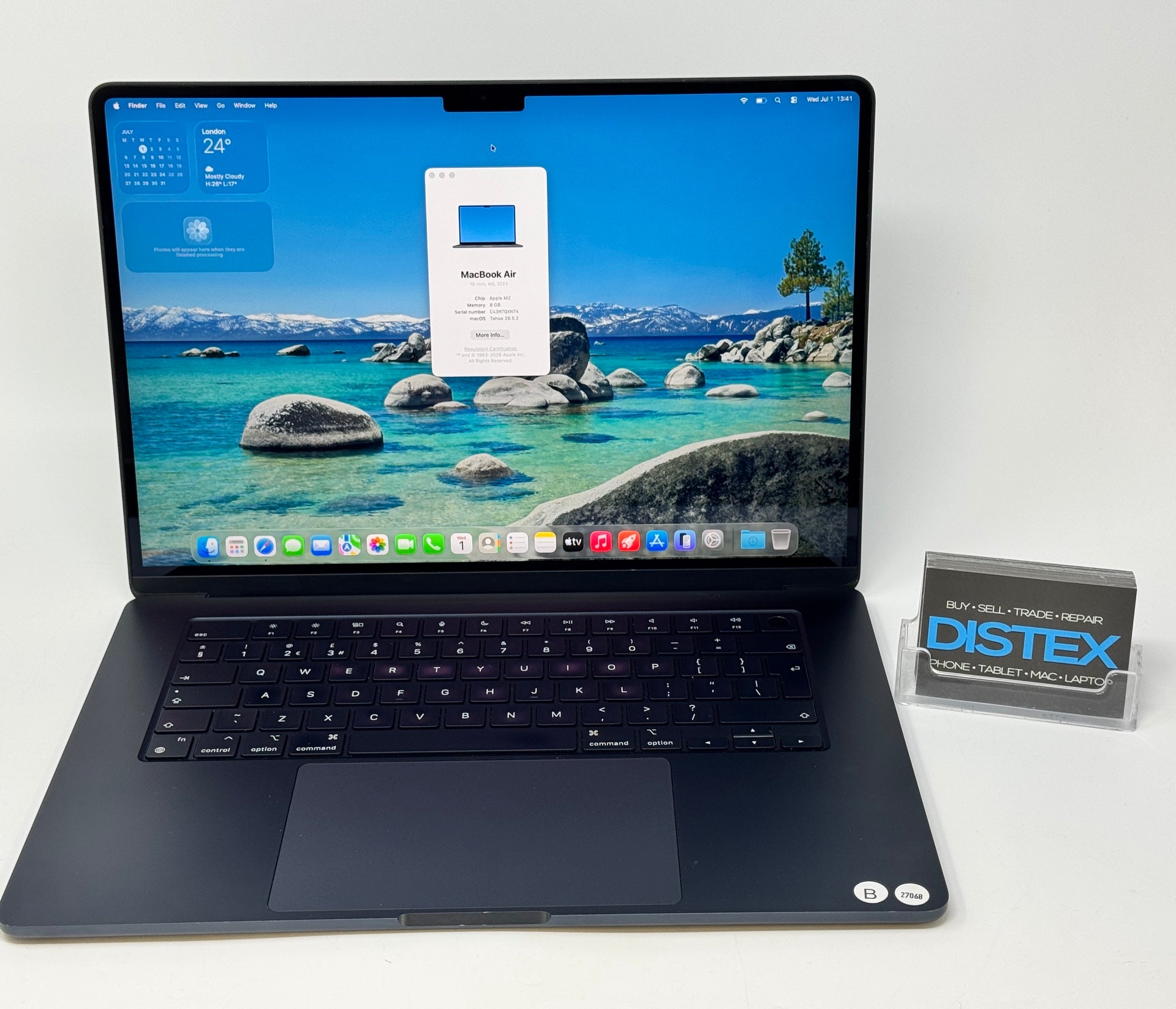 Apple MacBook Air 15" 2023 8GB RAM 512GB SSD Apple M2 Midnight (B) M27068