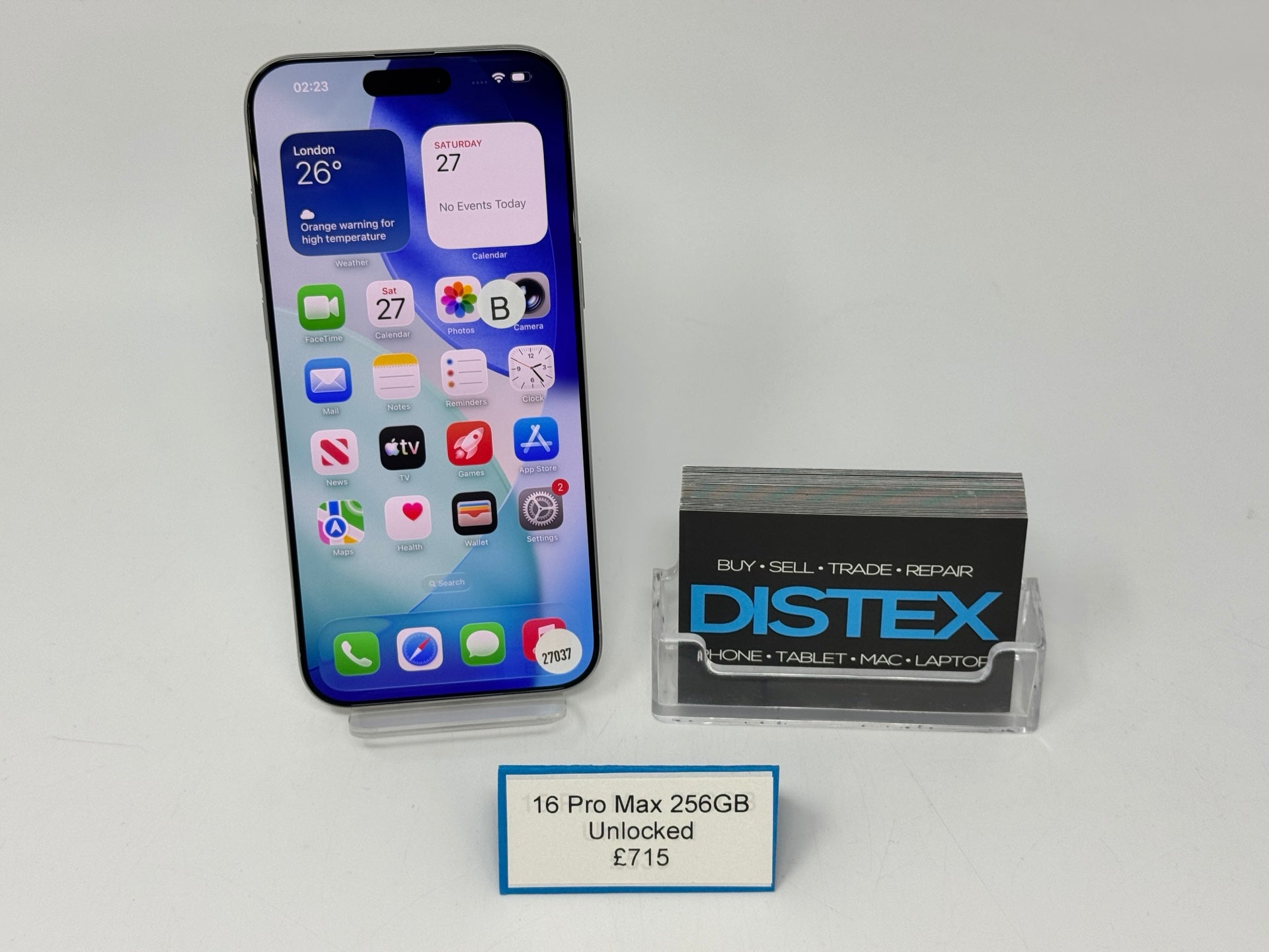 Apple iPhone 16 Pro Max 256GB Unlocked White Titanium (B) M27037