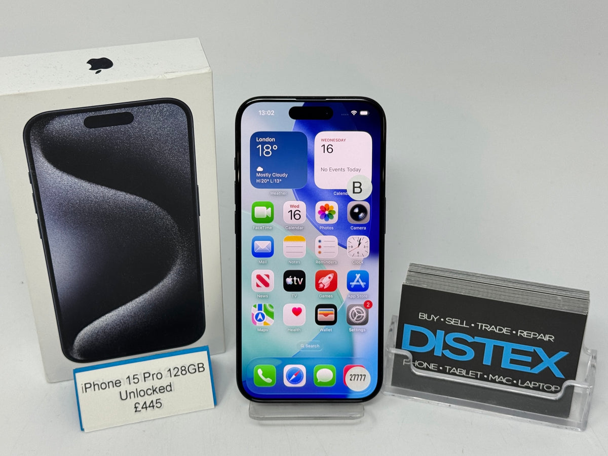 Apple iPhone 15 Pro 128GB Unlocked Blue Titanium (B) M27777