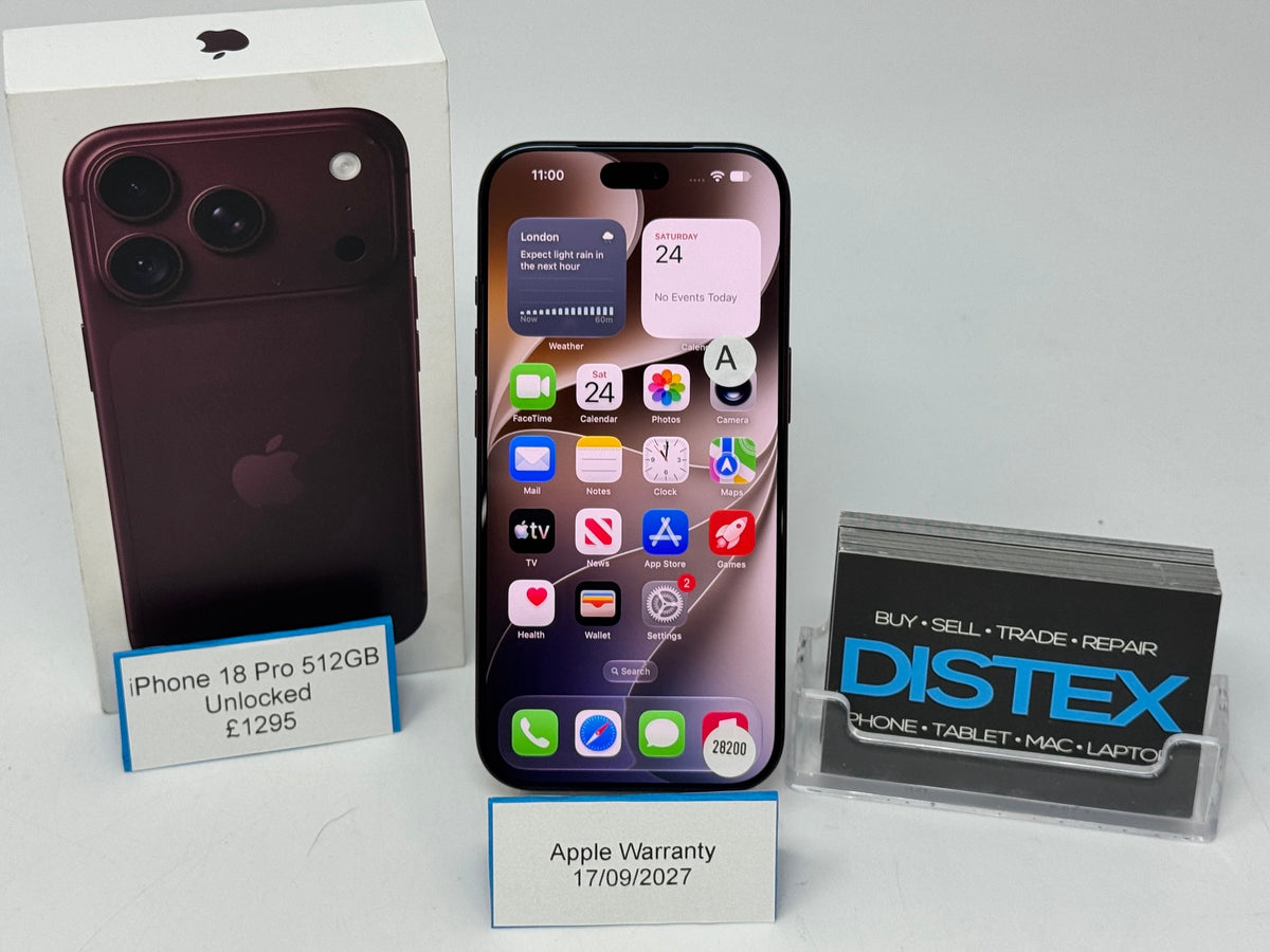 Apple iPhone 18 Pro 512GB Unlocked Burgundy (A) Apple Warranty 17/09/2027 M28200