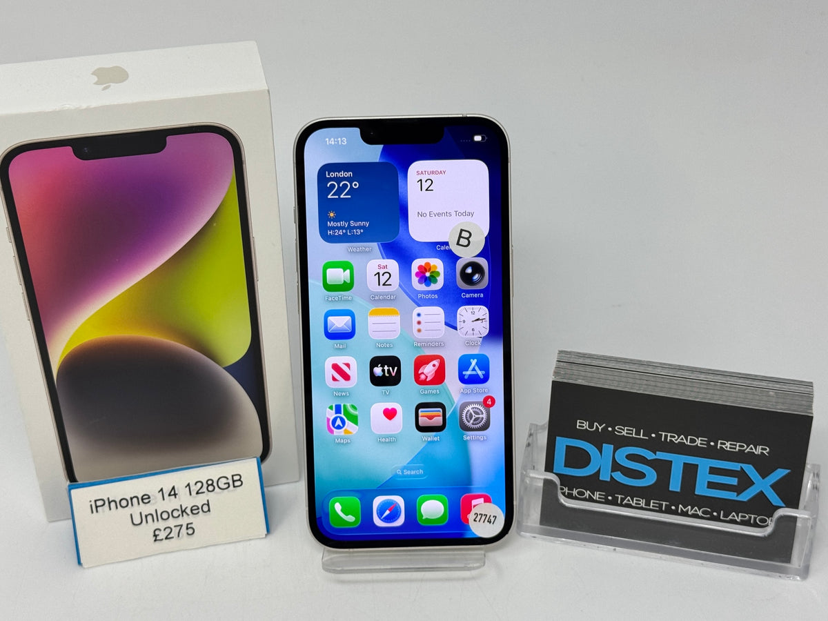 Apple iPhone 14 128GB Unlocked Starlight (B) M27747