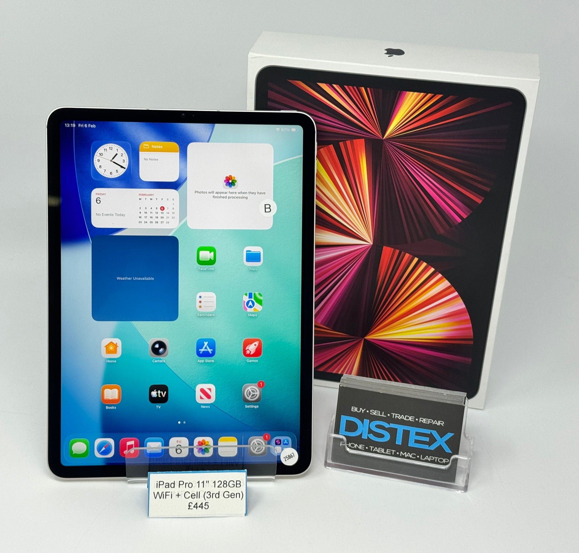 Apple iPad Pro 11" M1 3rd Gen 128GB WiFi+Cellular Silver (B) M25867