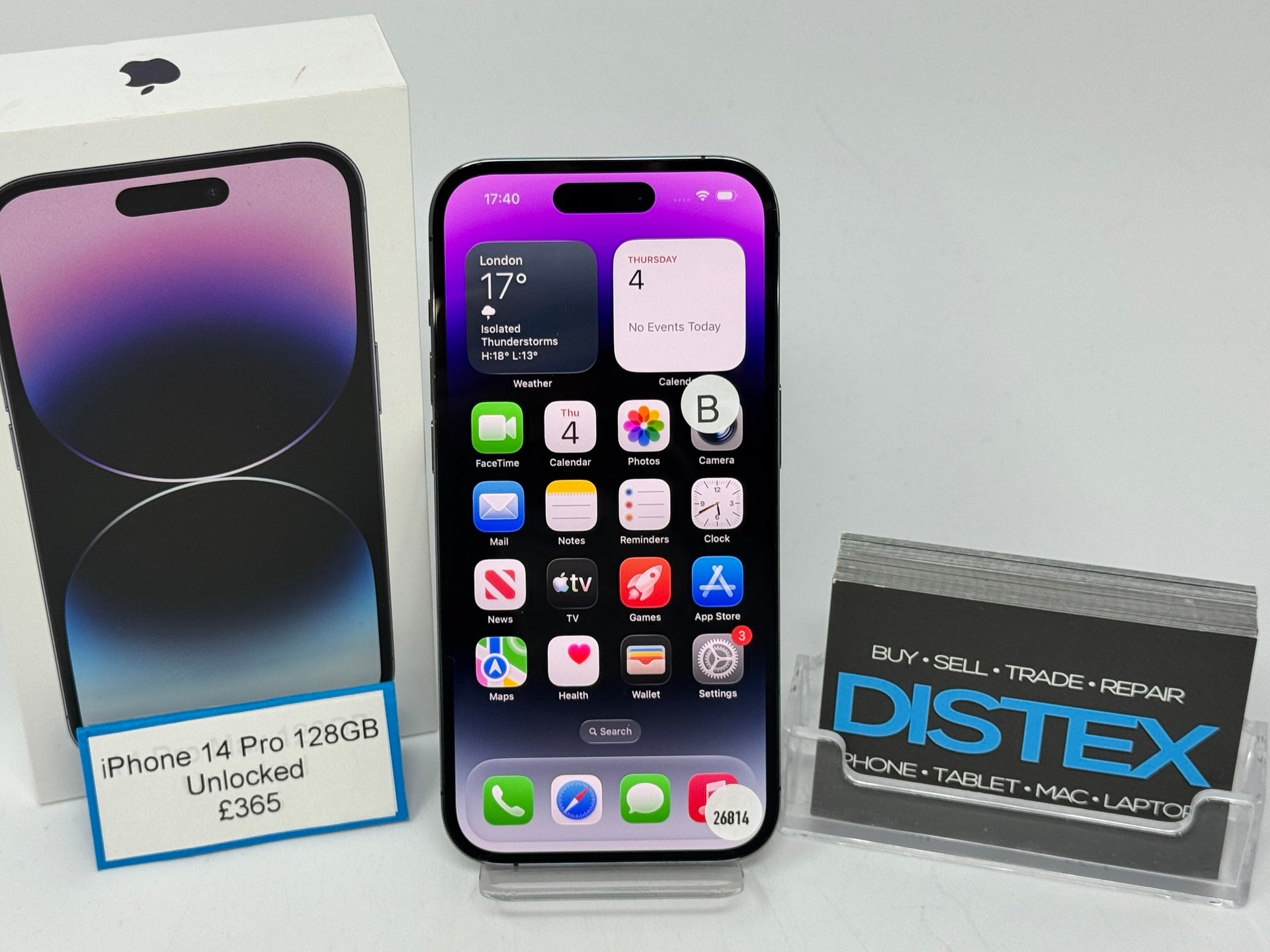 Apple iPhone 14 Pro 128GB Unlocked Deep Purple (B) M26814