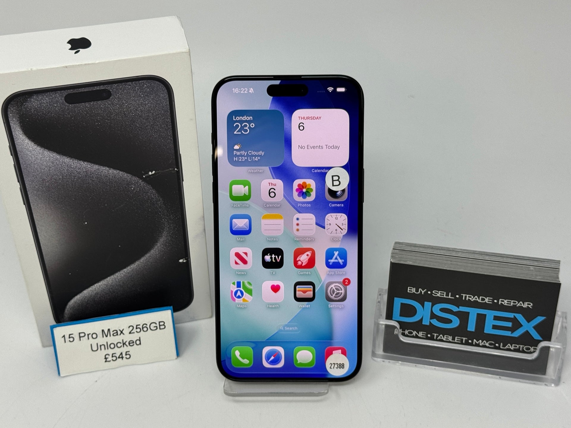 Apple iPhone 15 Pro Max 256GB Unlocked Black Titanium (B) M27388