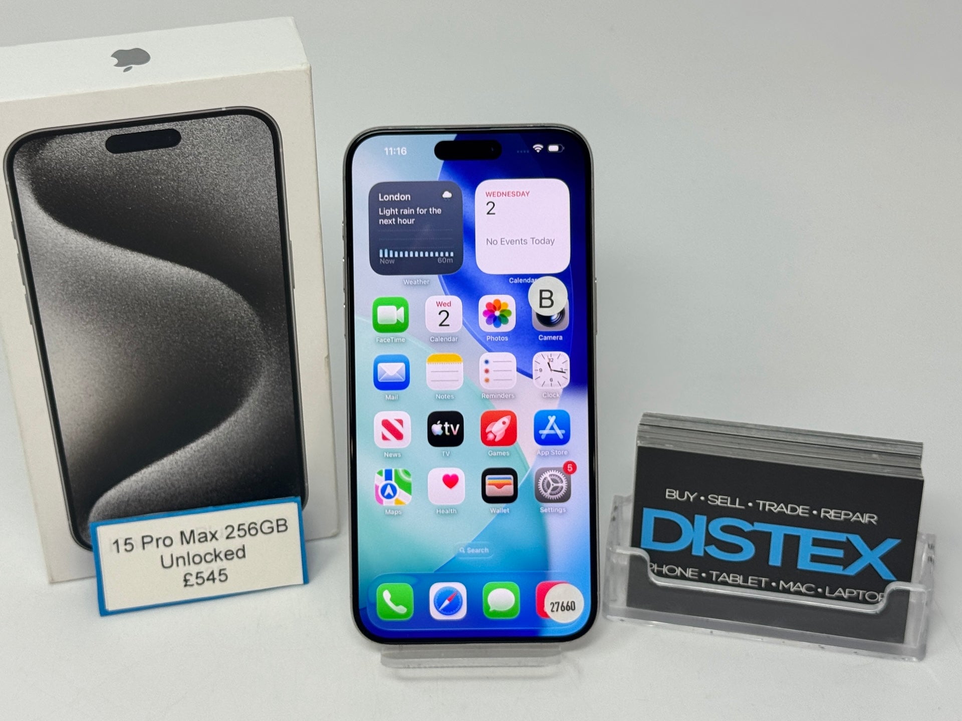 Apple iPhone 15 Pro Max 256GB Unlocked Black Titanium (B) M27660