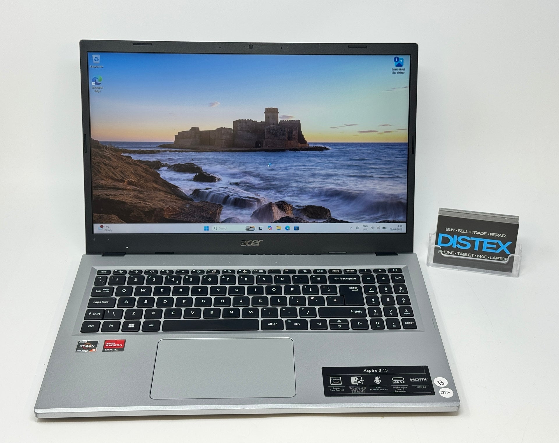 Acer Aspire 3 15 8GB RAM 128GB SSD AMD Ryzen 3 7320U (B) M27720