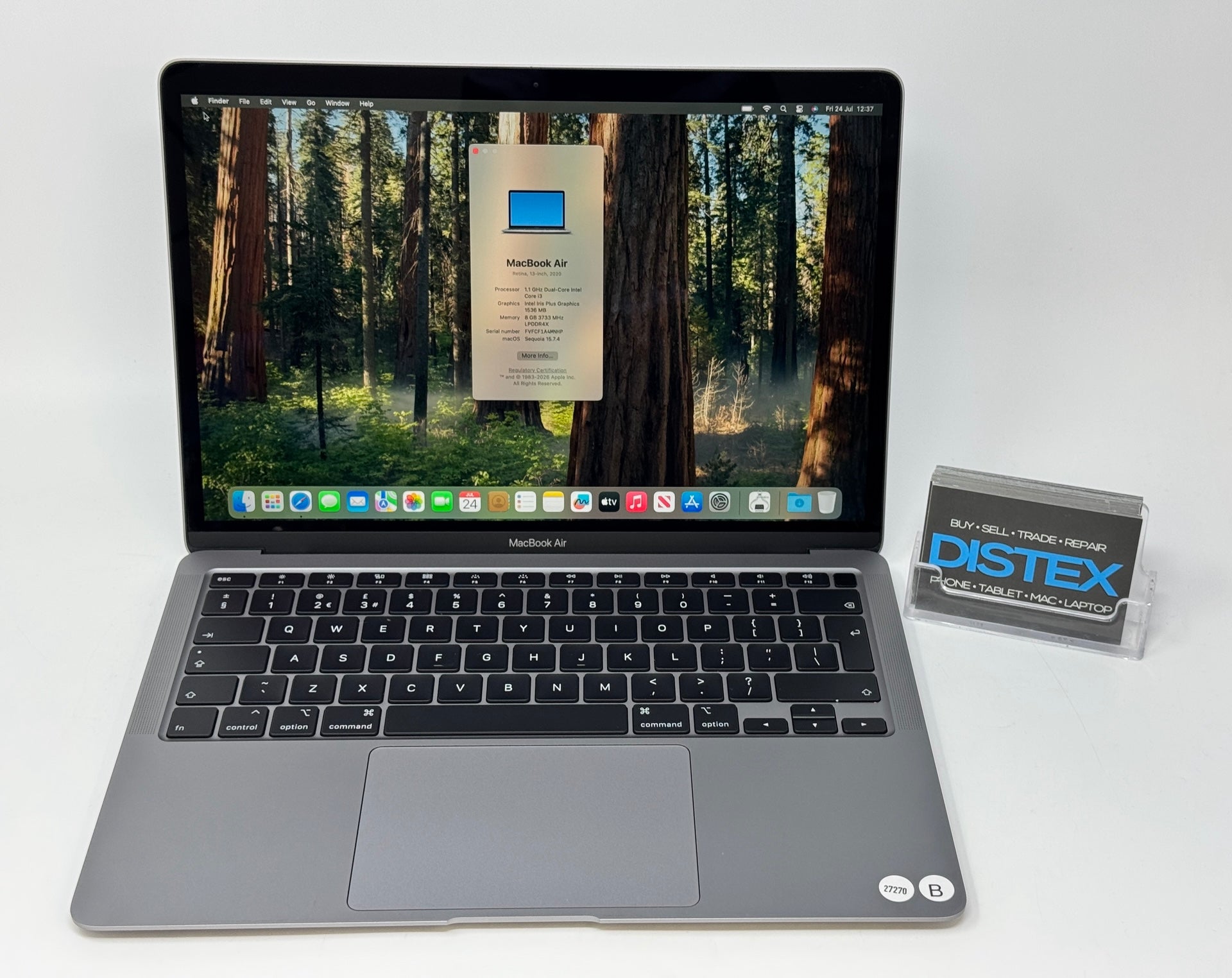 Apple MacBook Air 2020 13" 8GB RAM 256GB SSD Intel Core i3 (B) M27270
