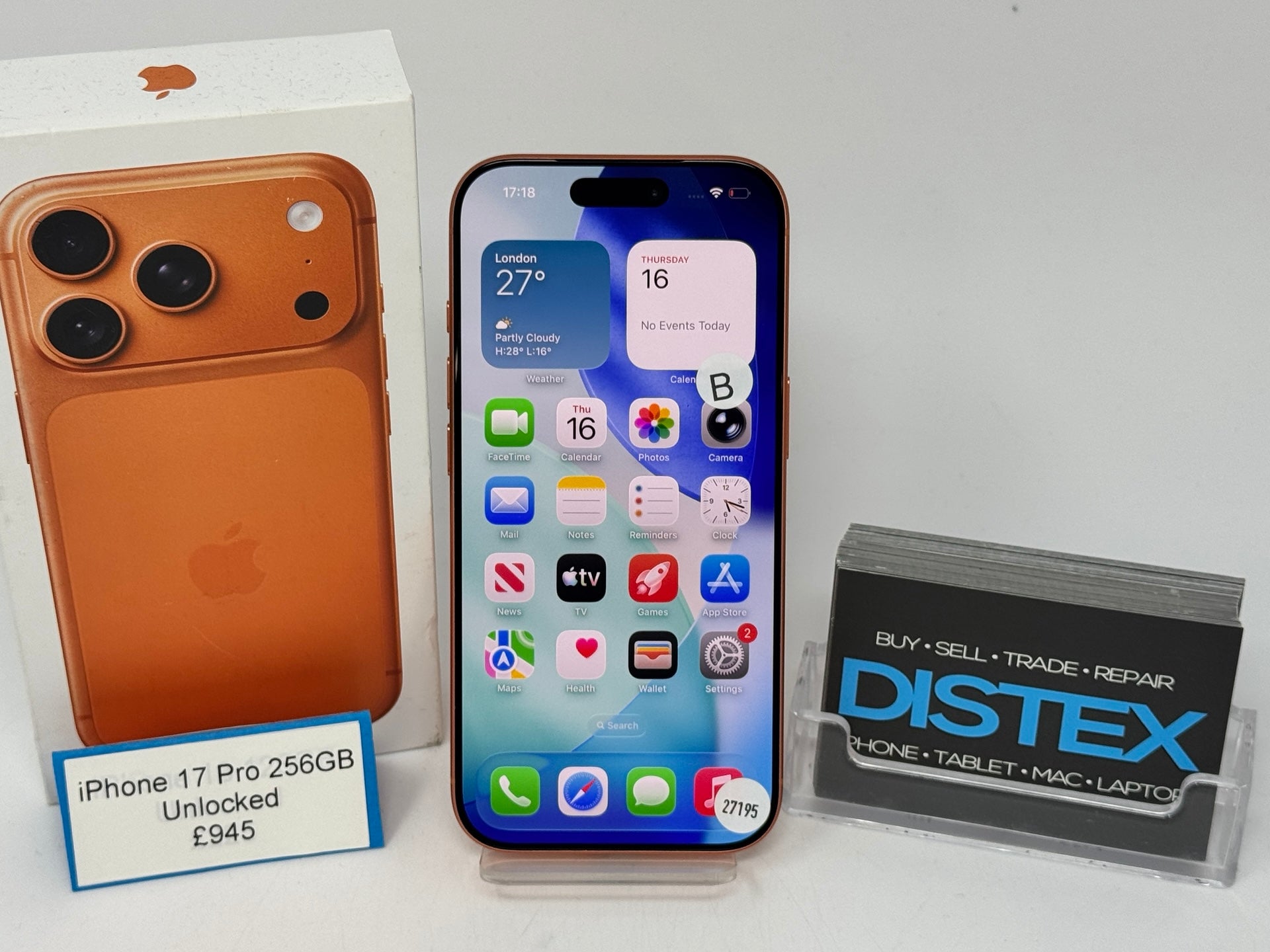 Apple iPhone 17 Pro 256GB Unlocked Cosmic Orange (B) M27195
