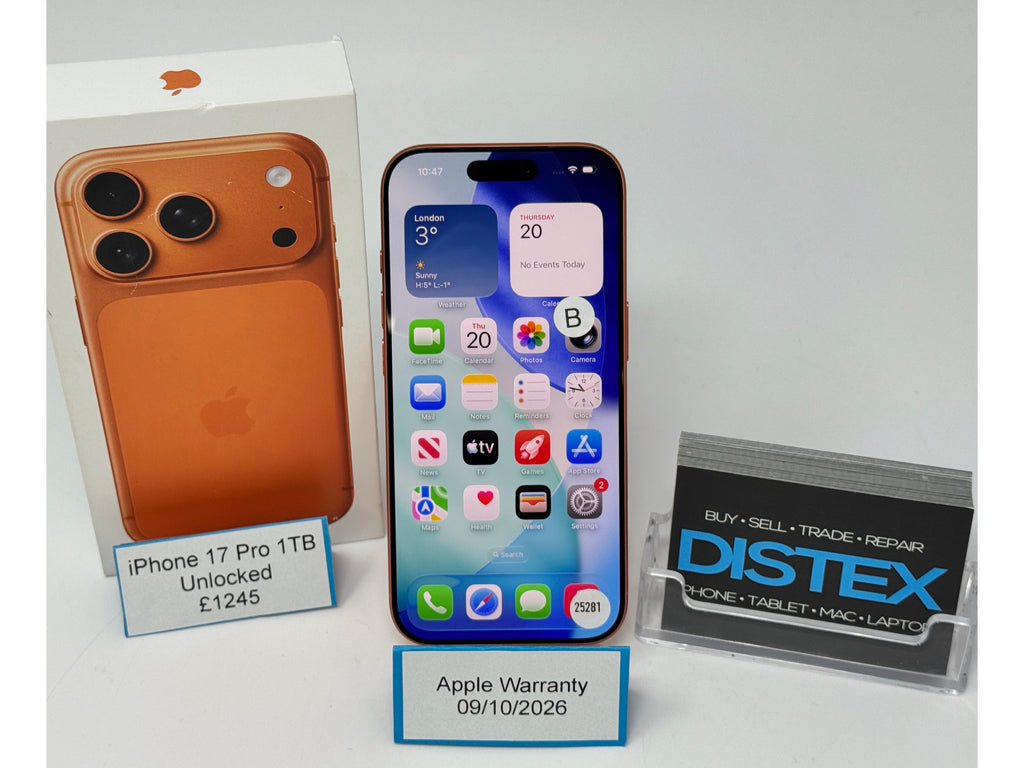 Apple iPhone 17 Pro 1TB Unlocked Orange (B) Apple Warranty 09/10/2026 M25281