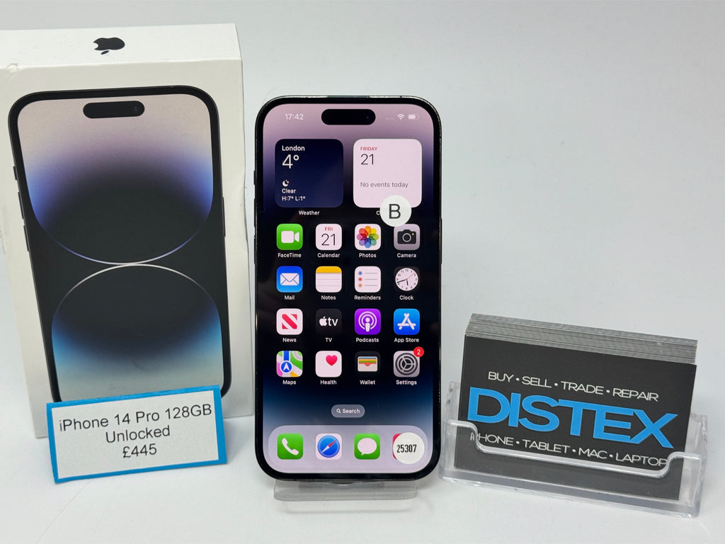 Apple iPhone 14 Pro 128GB Unlocked Space Black (B) M25307