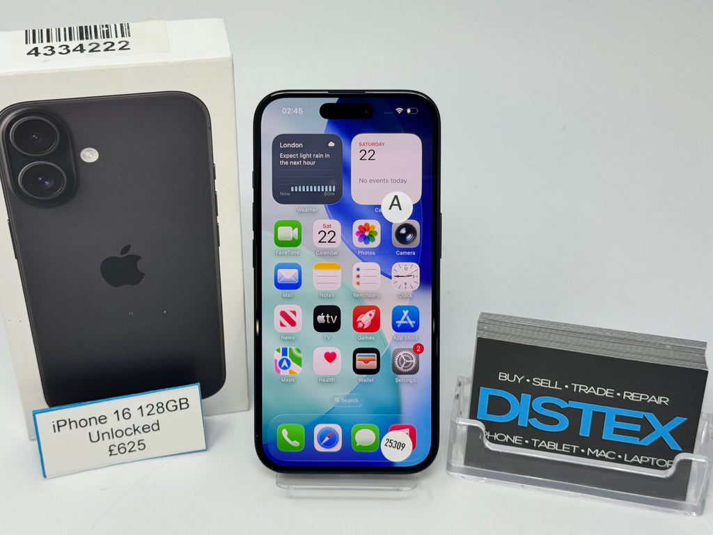 Apple iPhone 16 128GB Unlocked Black (A) M25309