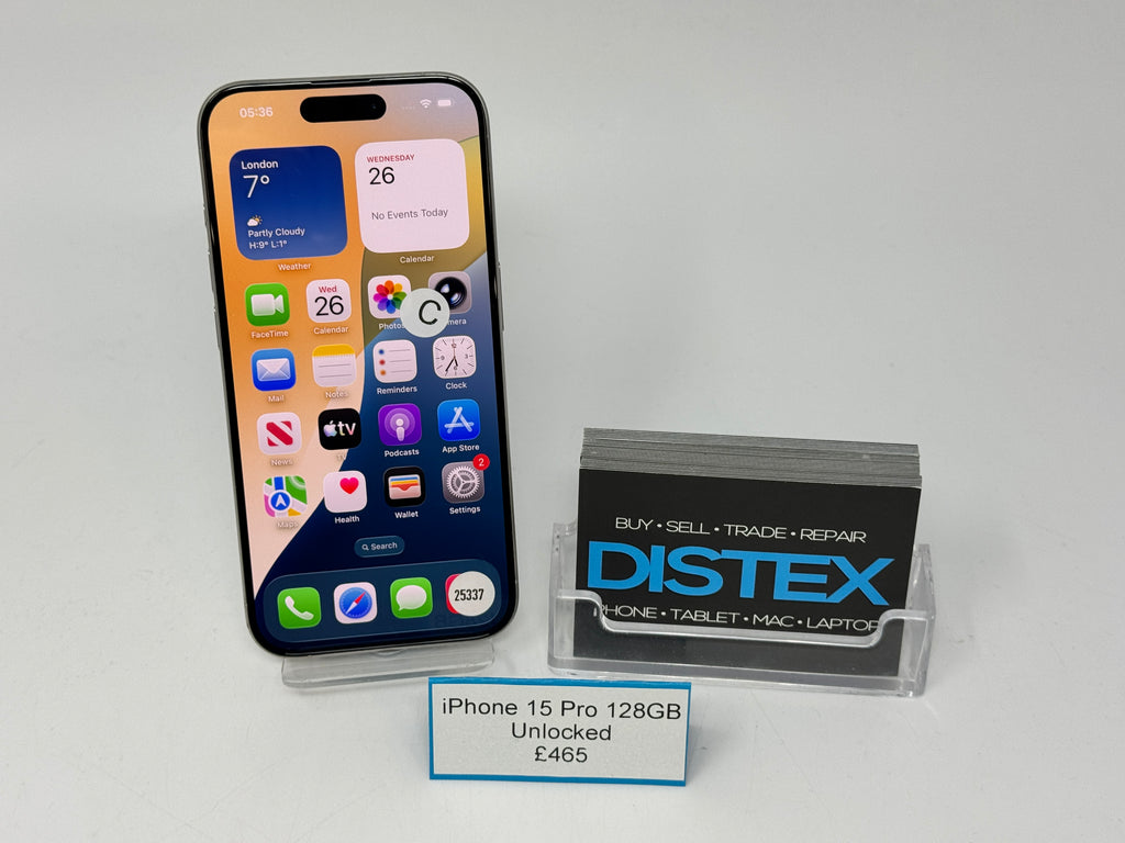 Apple iPhone 15 Pro 128GB Unlocked White Titanium (C) M25337