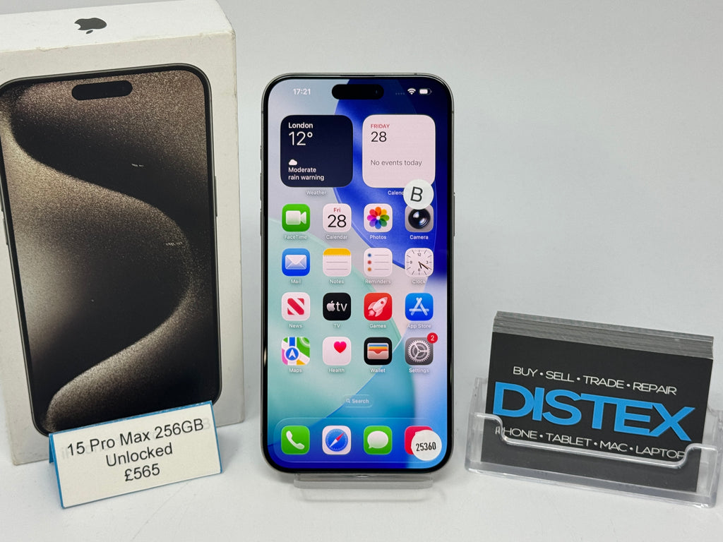 Apple iPhone 15 Pro Max 256GB Unlocked Natural Titanium (B) M25360