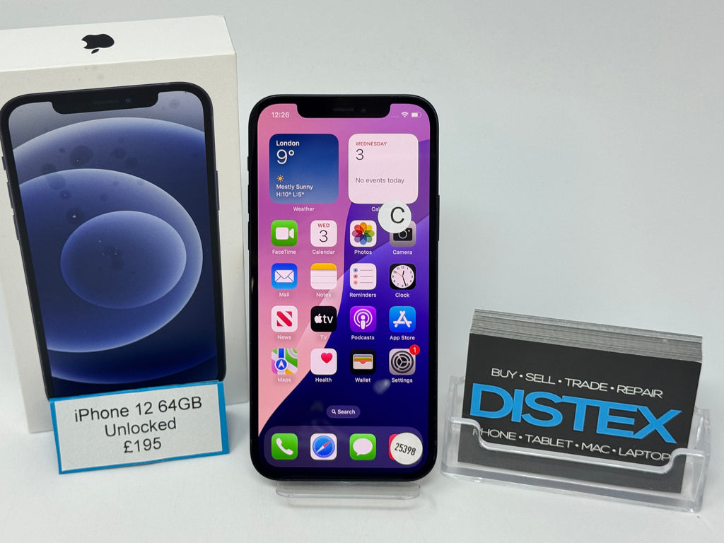 Apple iPhone 12 64GB Unlocked Black (C) M25398