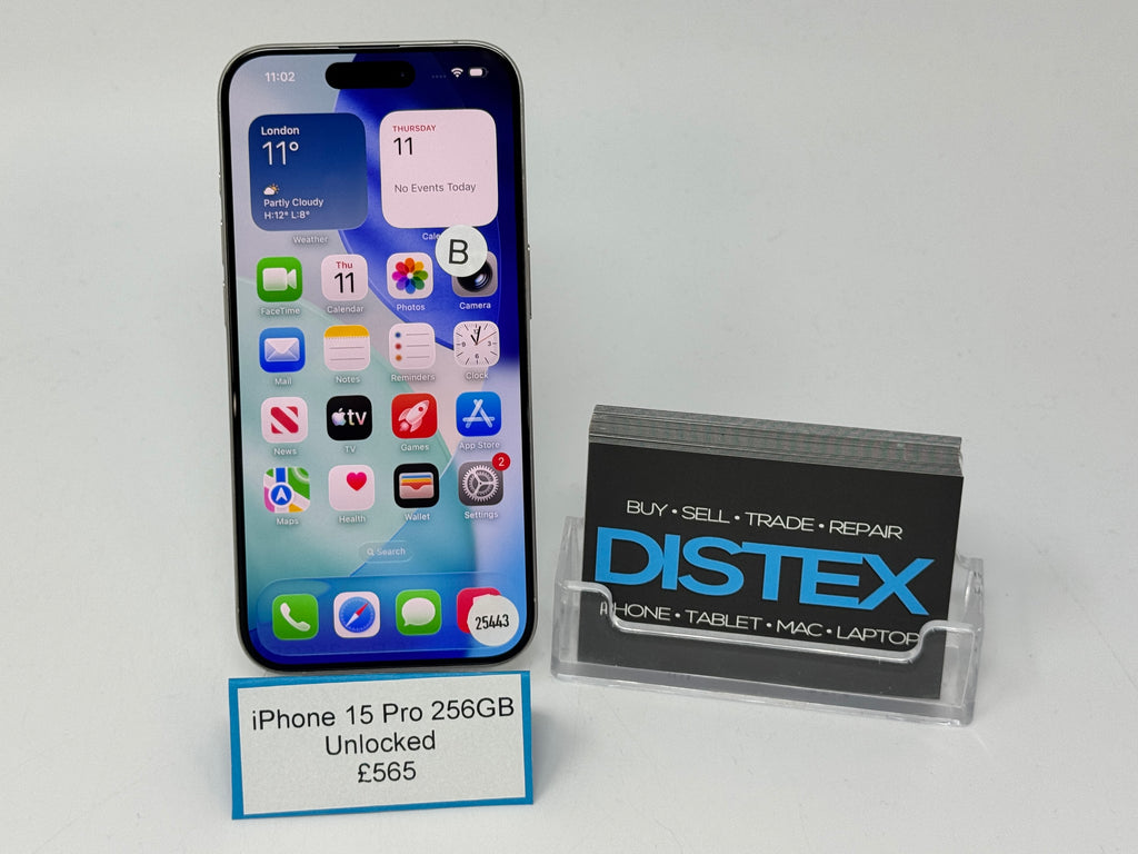 Apple iPhone 15 Pro 256GB Unlocked Silver Titanium (B) M25443