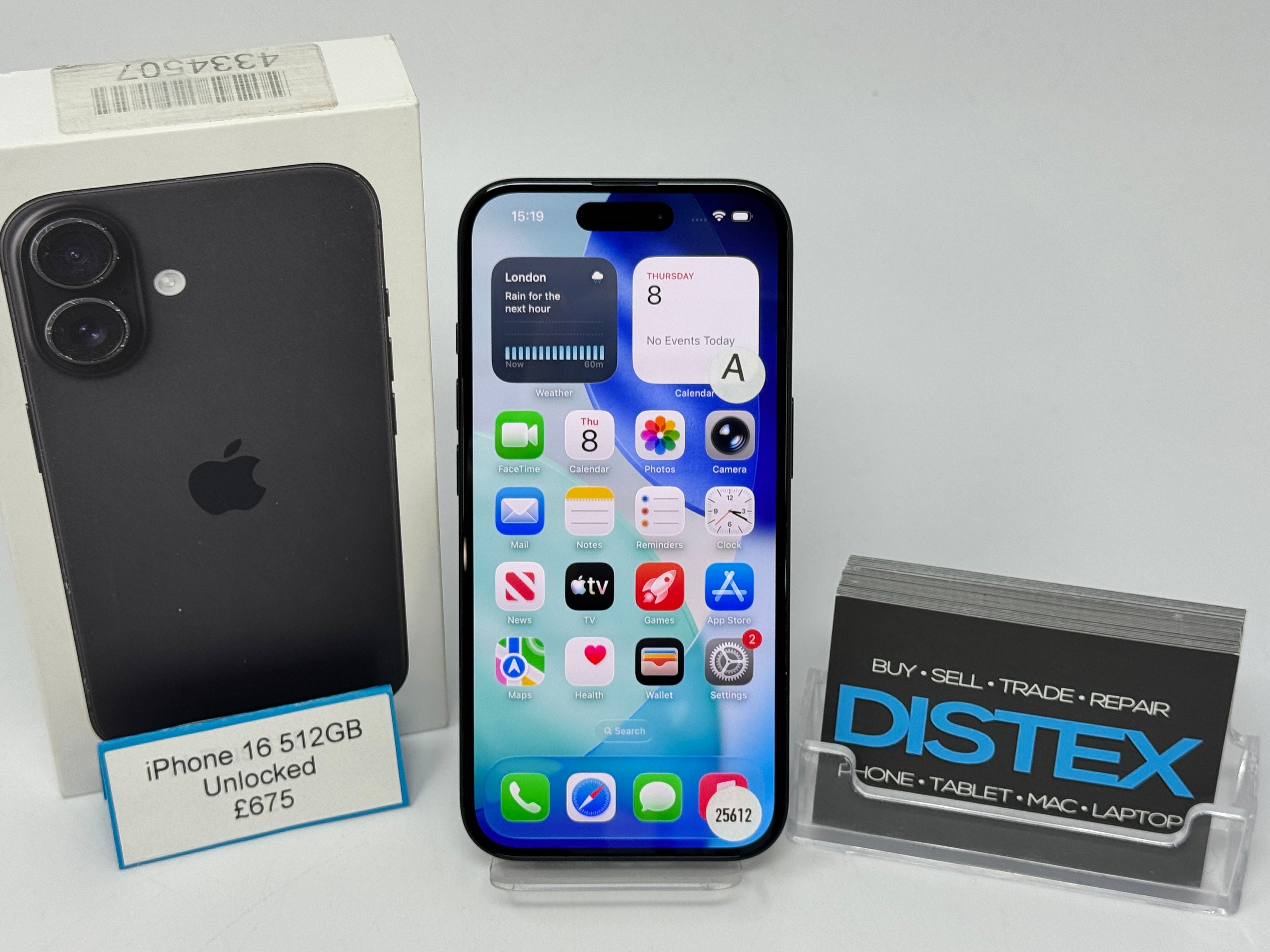 Apple iPhone 16 512GB Unlocked Black (A) M25612