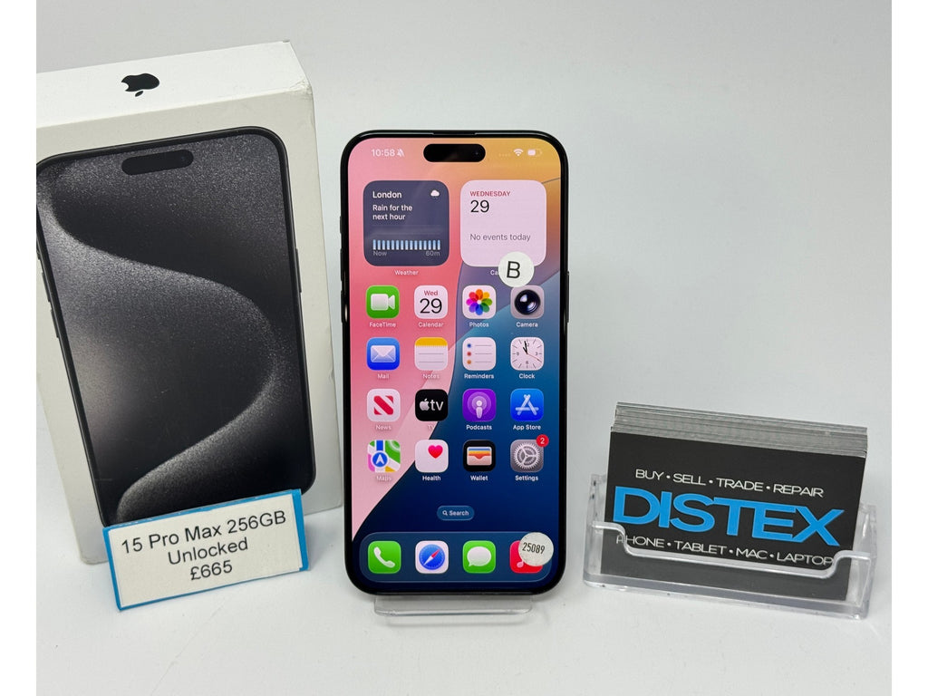Apple iPhone 15 Pro Max 256GB Unlocked Black Titanium (B) M25089